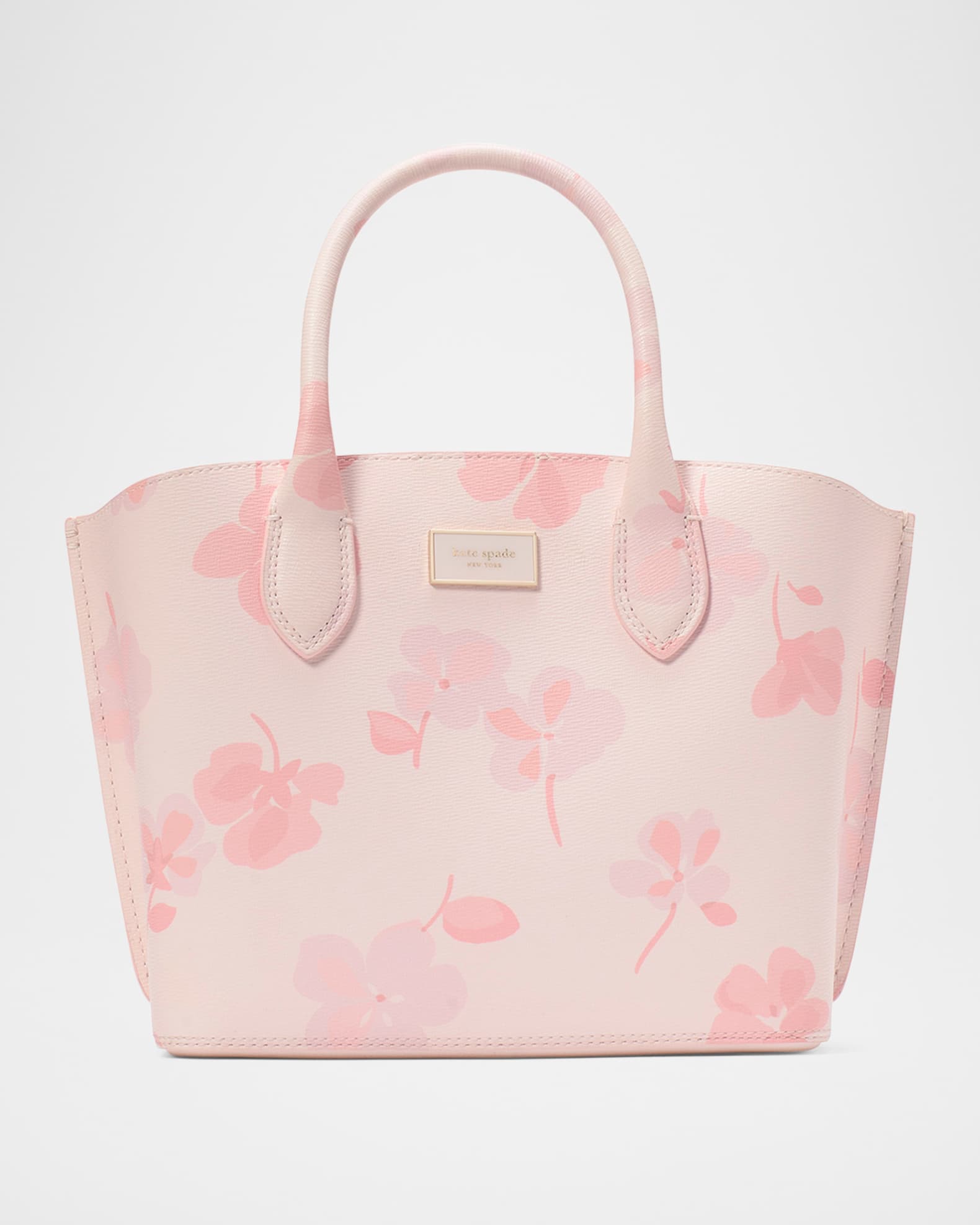 suite spring pansies leather crossbody tote bag 0