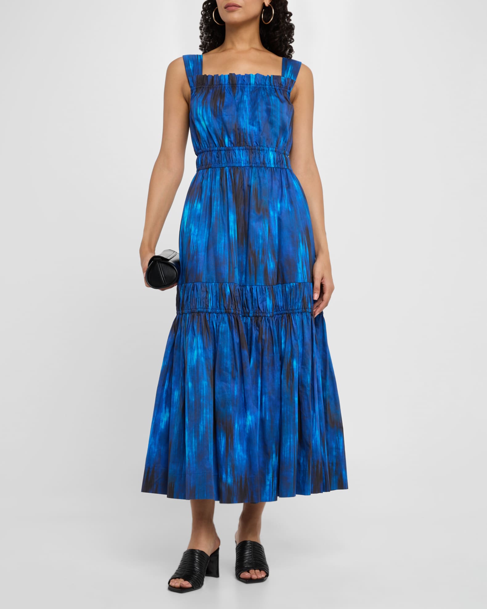 The Adela Tiered Ikat-Print Midi Dress 1