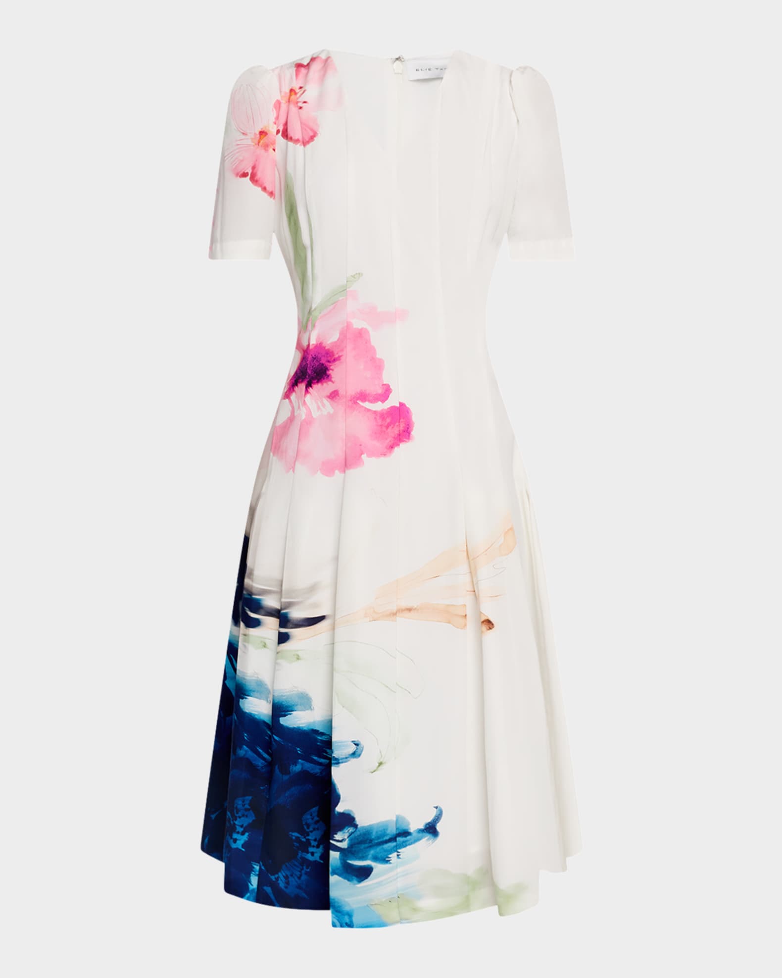 The Layla Seamed Floral-Print Midi Dress 0