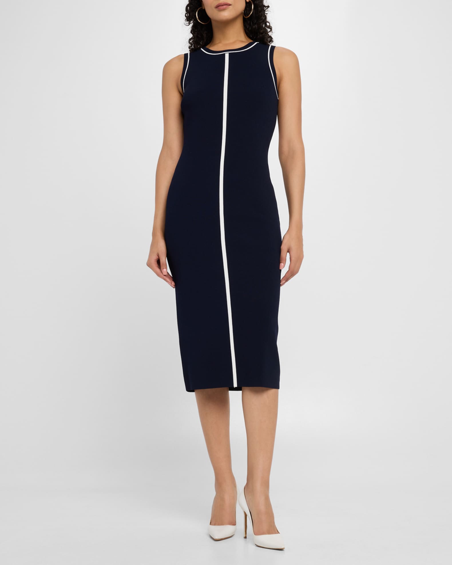 The Adrianna Contrast-Stripe Midi Sweater Dress 1