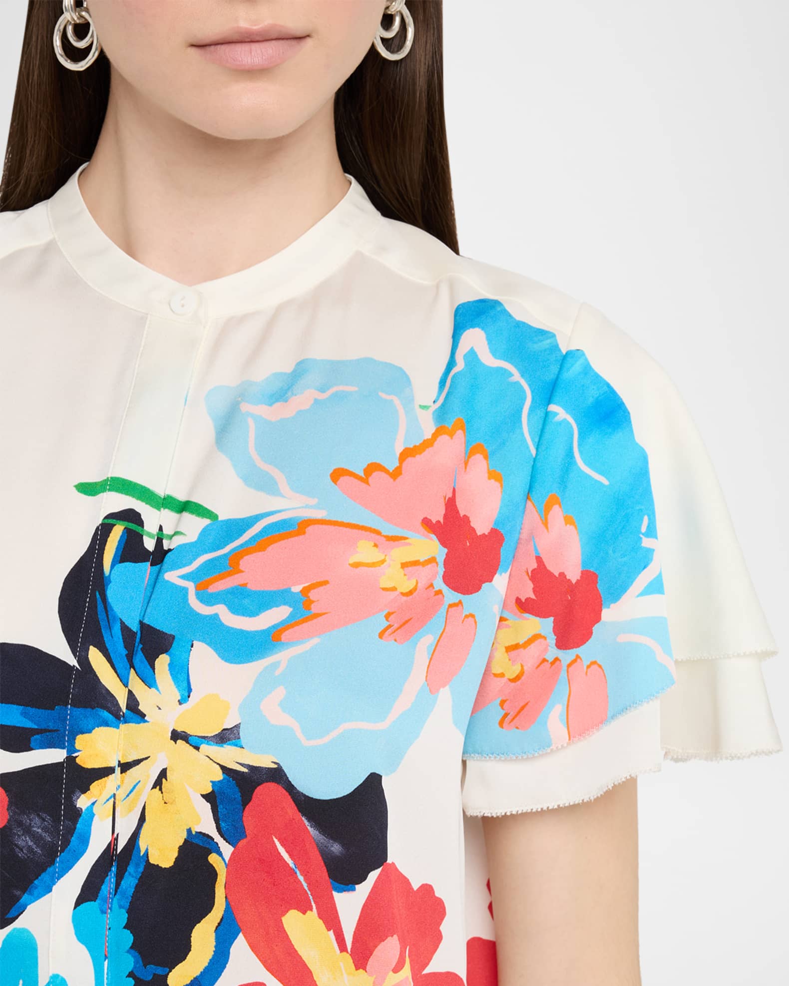 Elie Tahari The Sable Floral-Print Blouse | Neiman Marcus