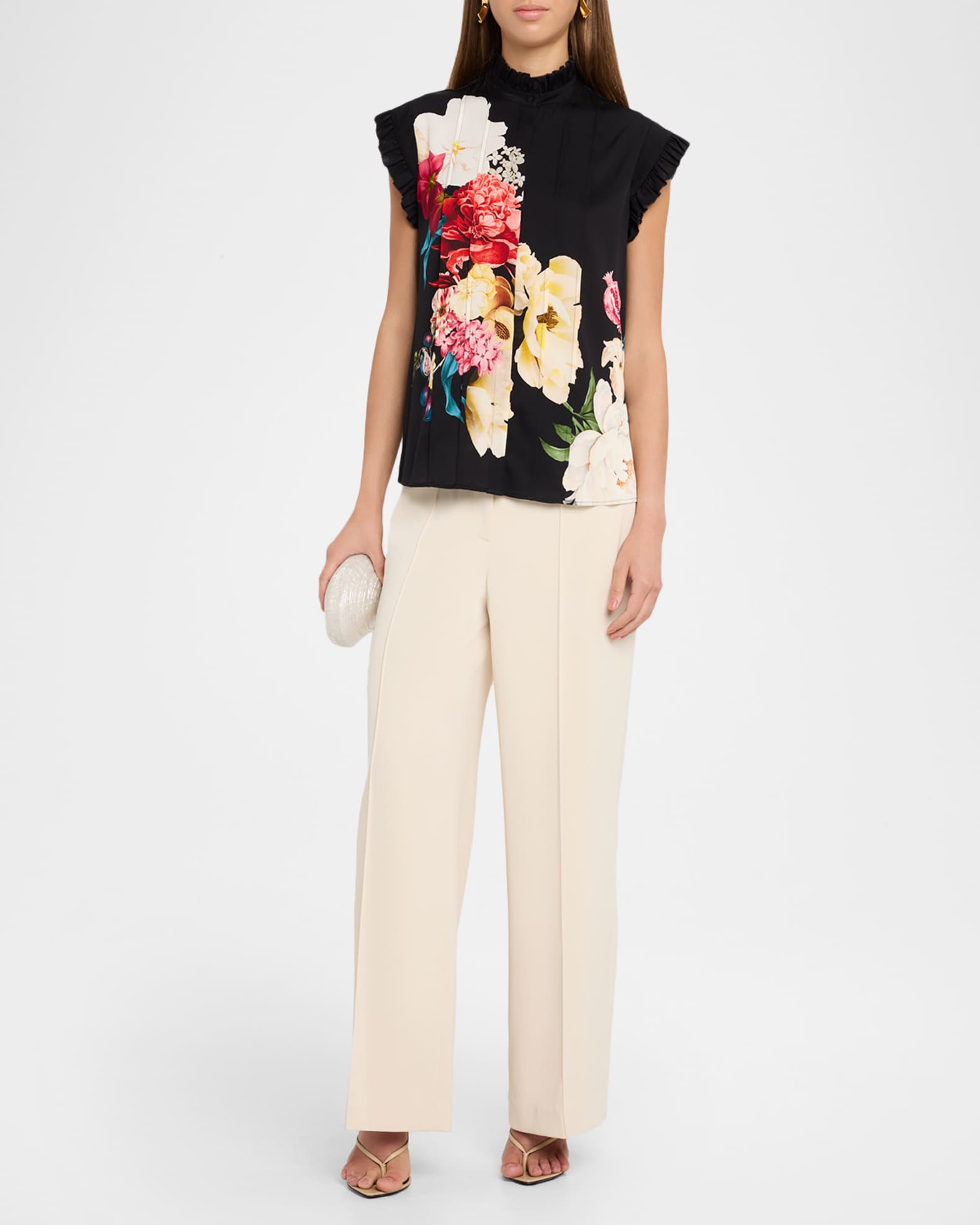The Jana Wide-Leg Pintuck Pants 1