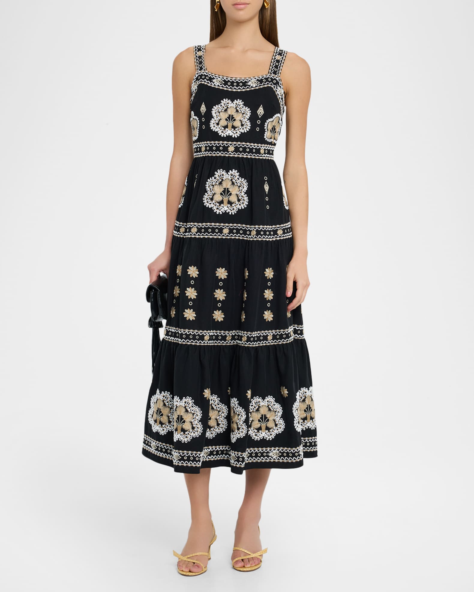 The Ellisah Embroidered Linen Maxi Dress 1