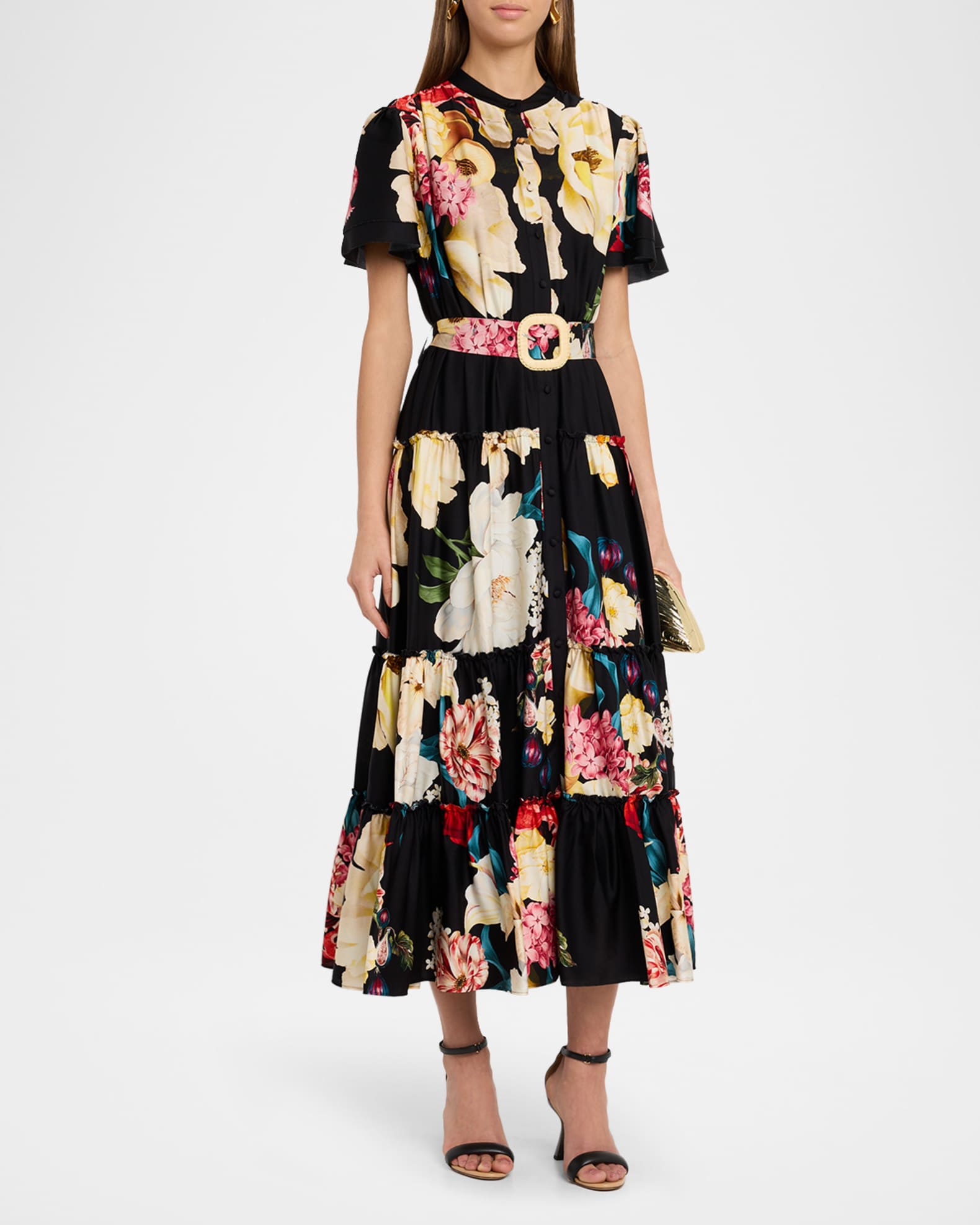 The Sammie Tiered Floral-Print Midi Dress 1