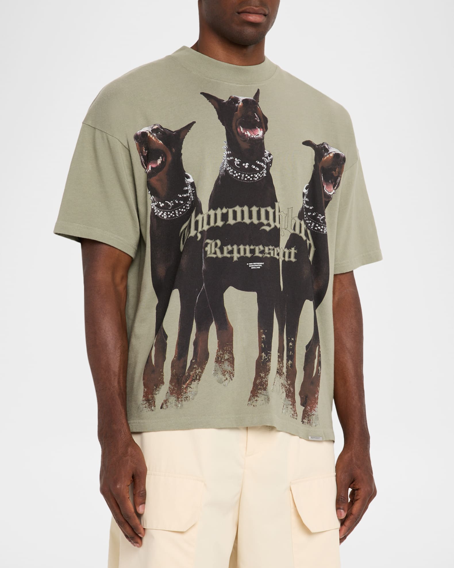 ★Represent★ ベージュ 'Thoroughbred' Tシャツ REPRESENT Men's Thoroughbred Graphic T-Shirt | Neiman Marcus