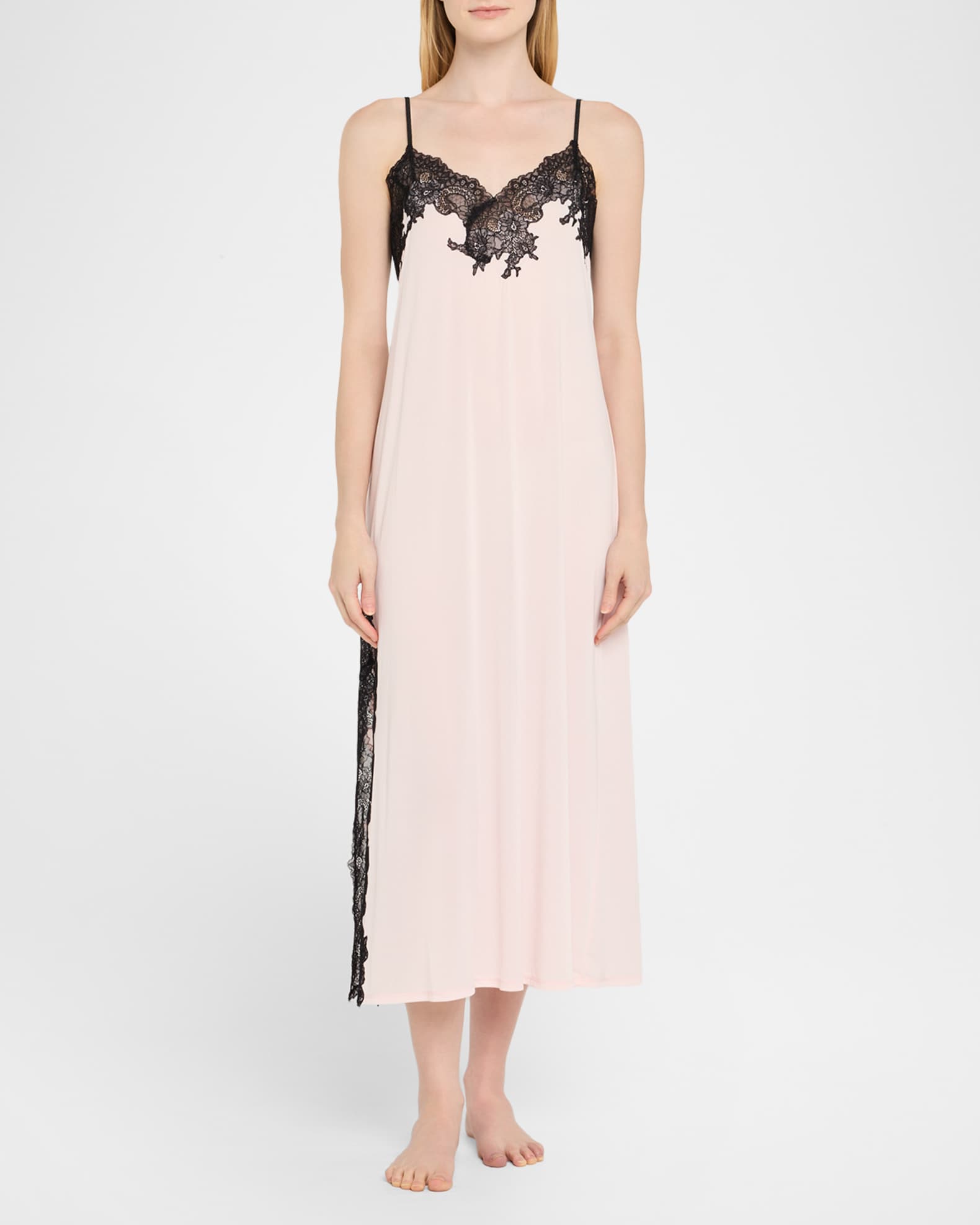 Enchant Silky Lace-Trim Nightgown 1