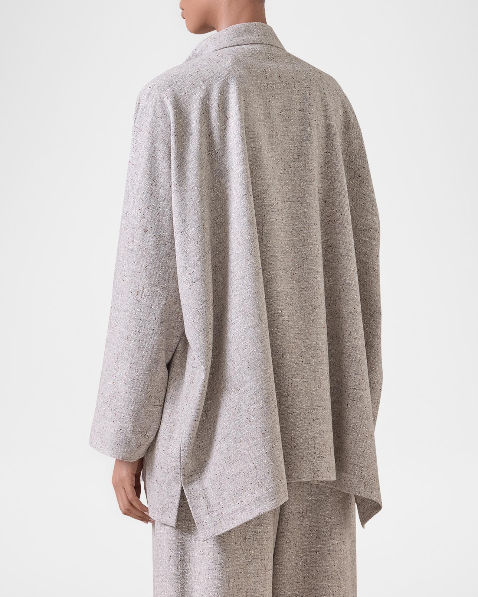 Eskandar Wide Longer-Back Mandarin Jacket (Long Length) | Neiman