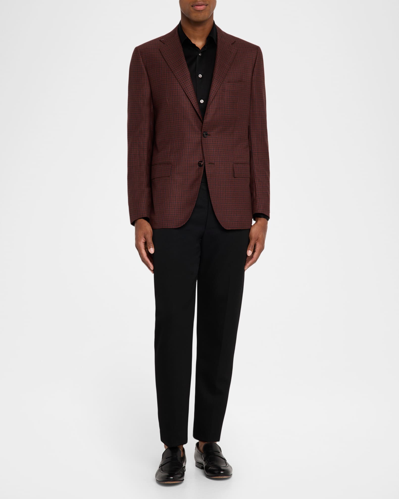 Men's Soft Cashmere Micro-Check Sport Coat 1
