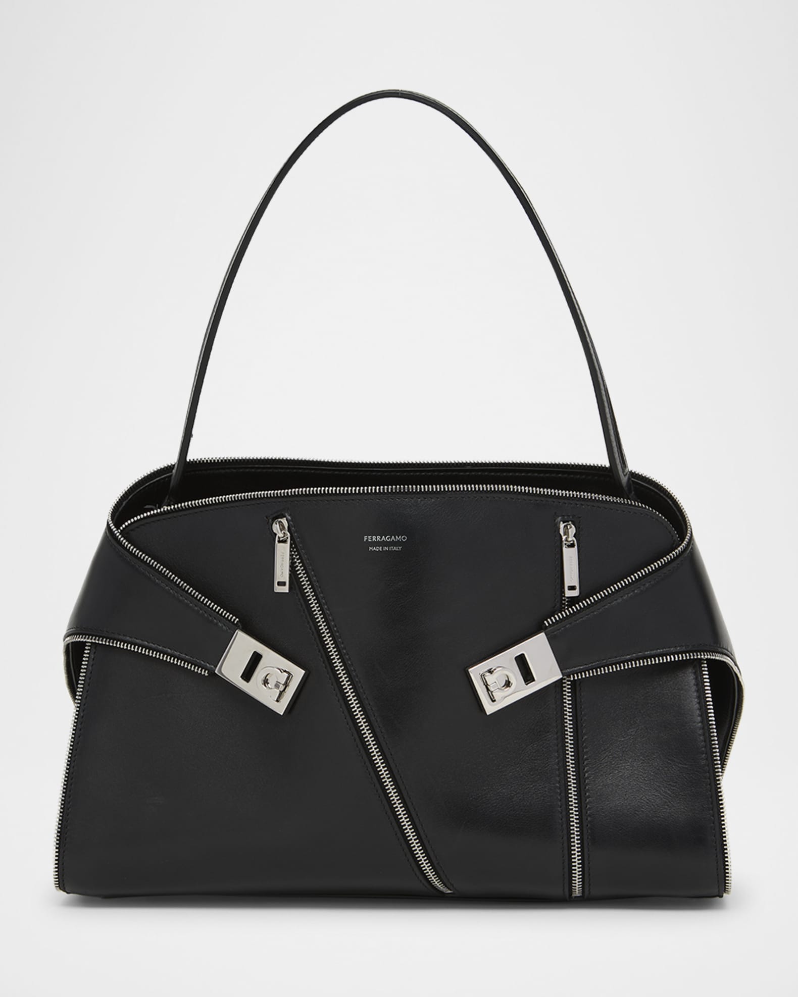 Hug Multi-Zip Leather Crossbody Bag 0