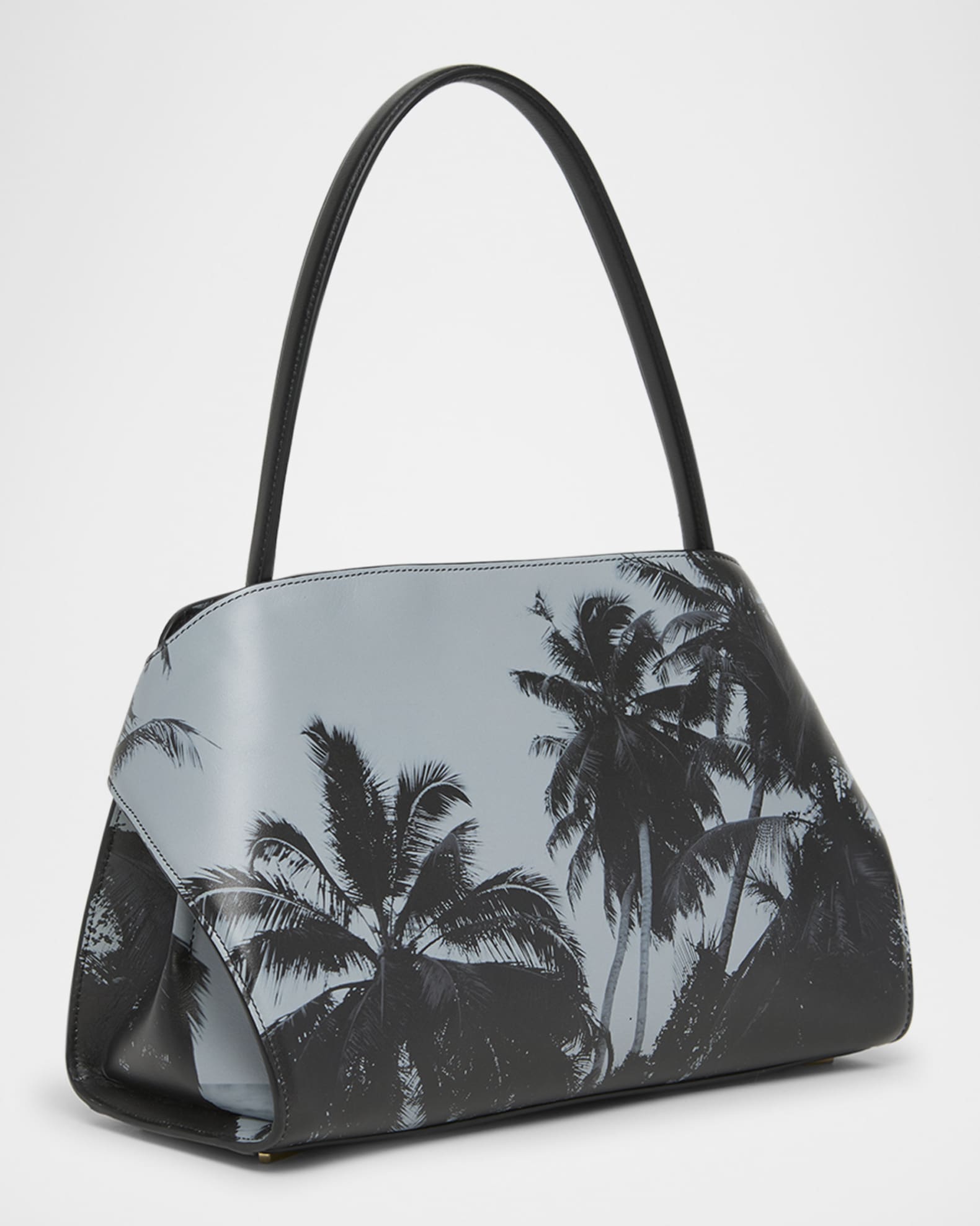 Ferragamo Hug Palm Tree-Print Leather Shoulder Bag | Neiman Marcus