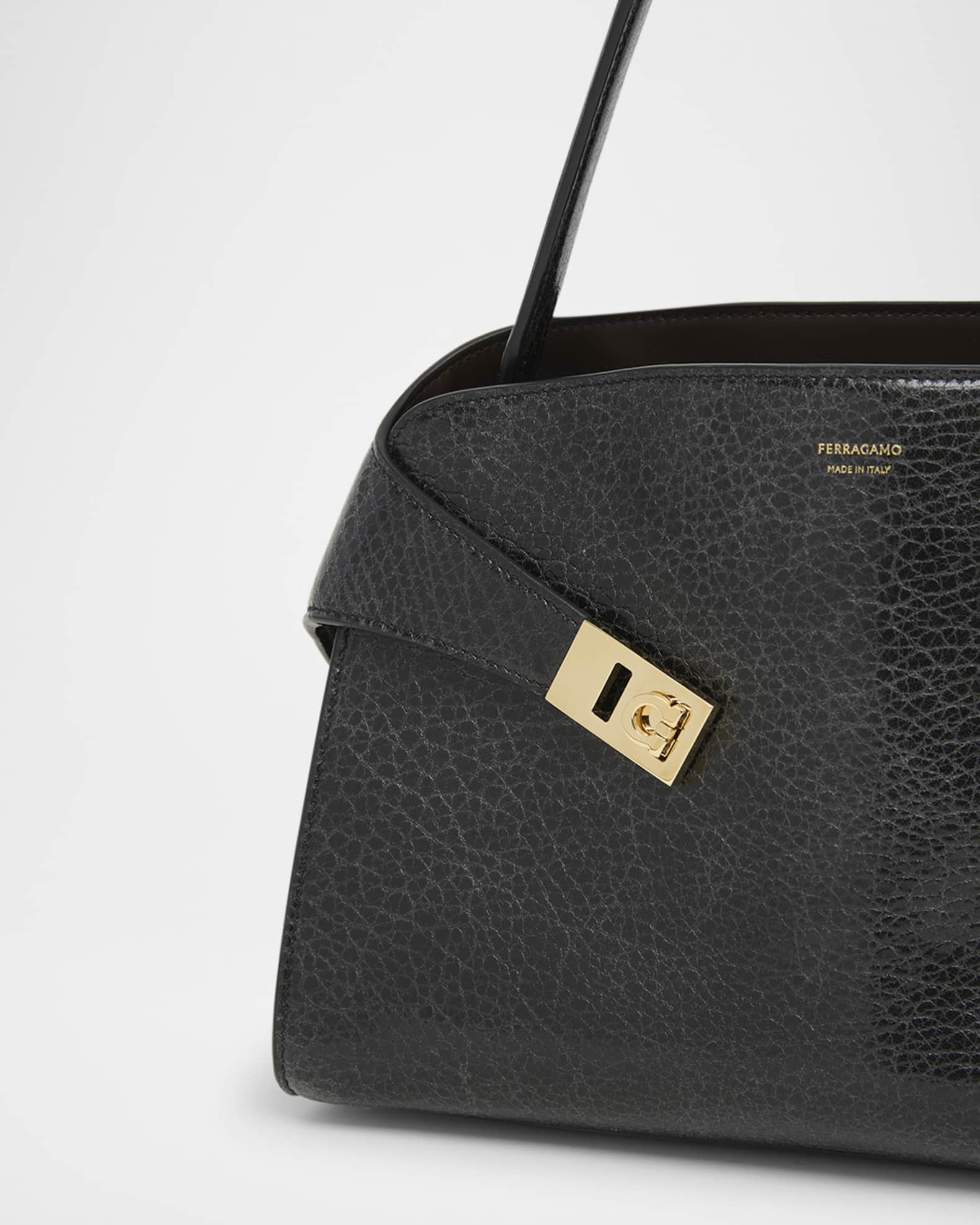 Hug Grain Leather Shoulder Bag