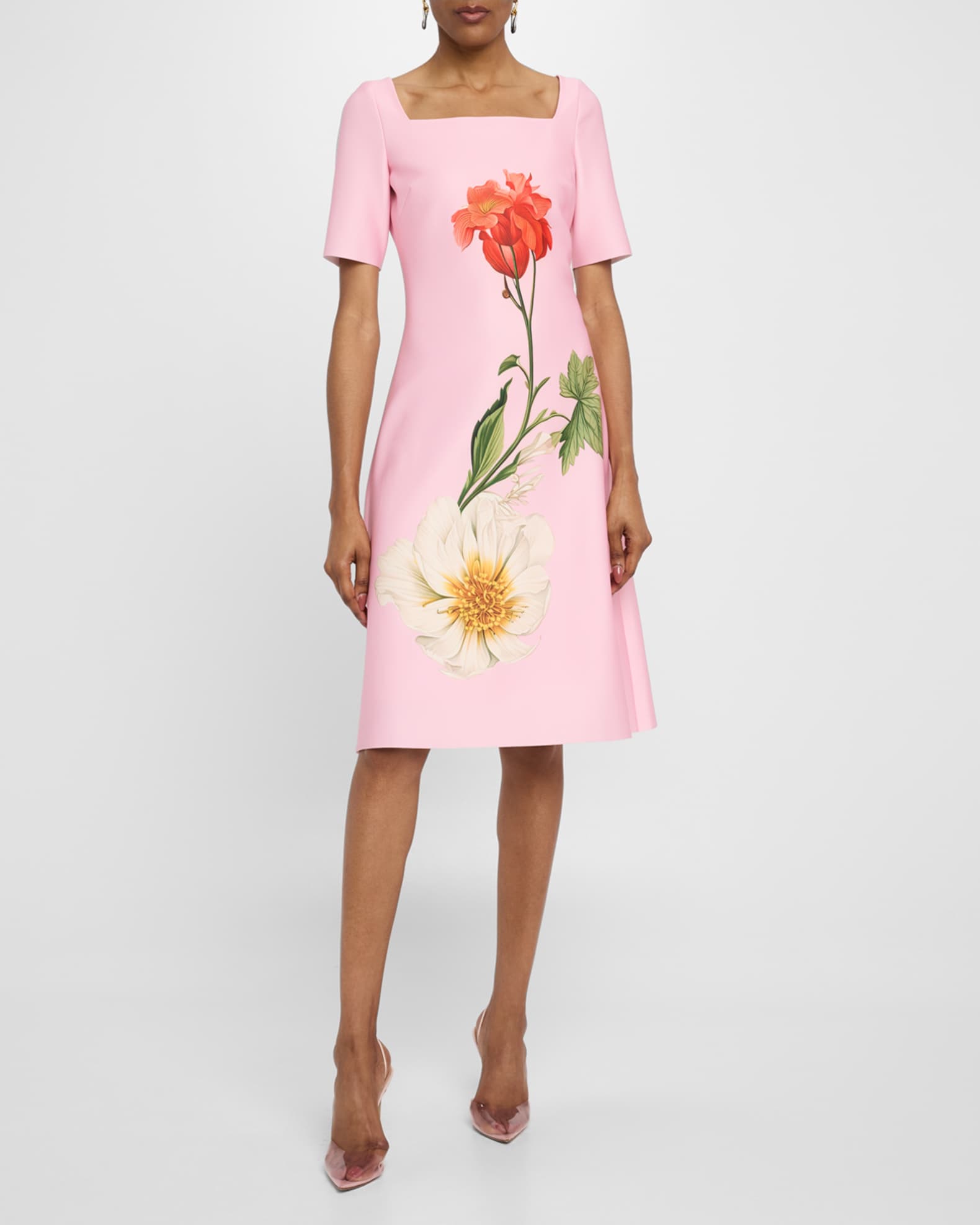 Floral-Print Scuba Midi Dress 1