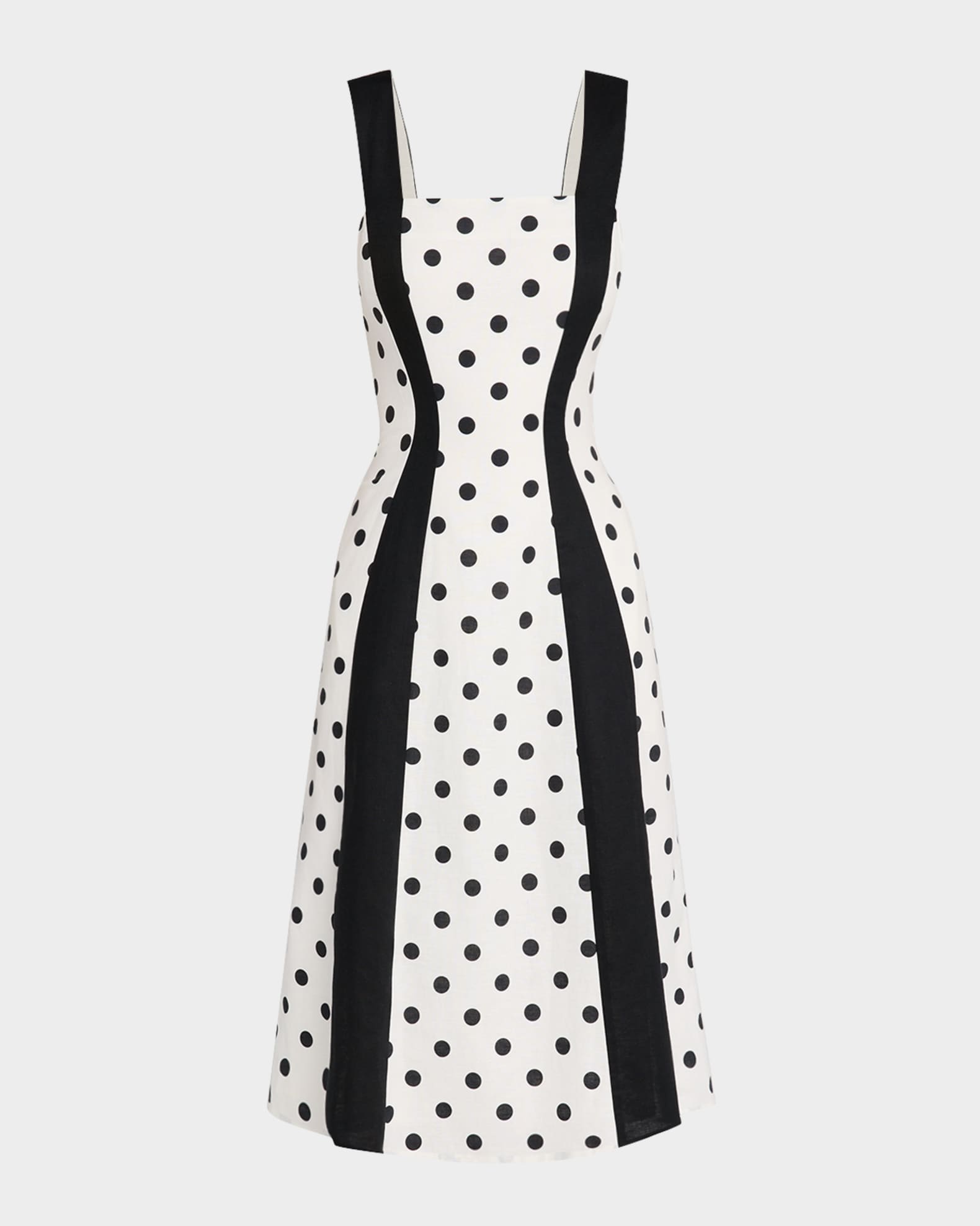 Sloane Polka Dot Colorblock Midi Dress 0