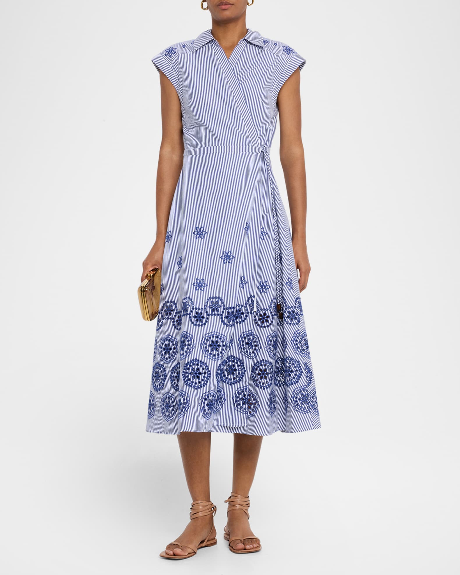Shivon Embroidered A-Line Wrap Dress 1