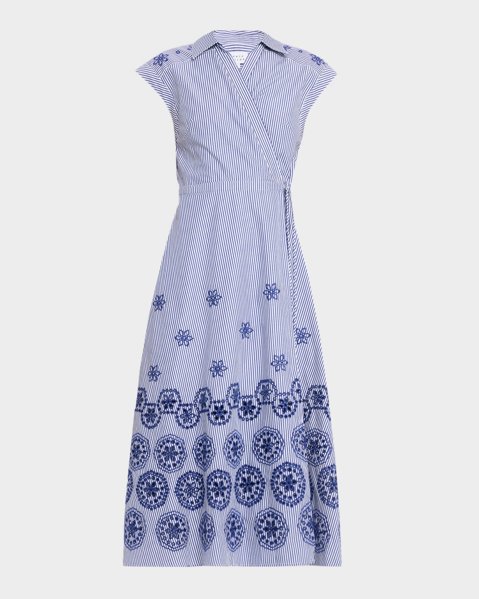 Shivon Embroidered A-Line Wrap Dress 0