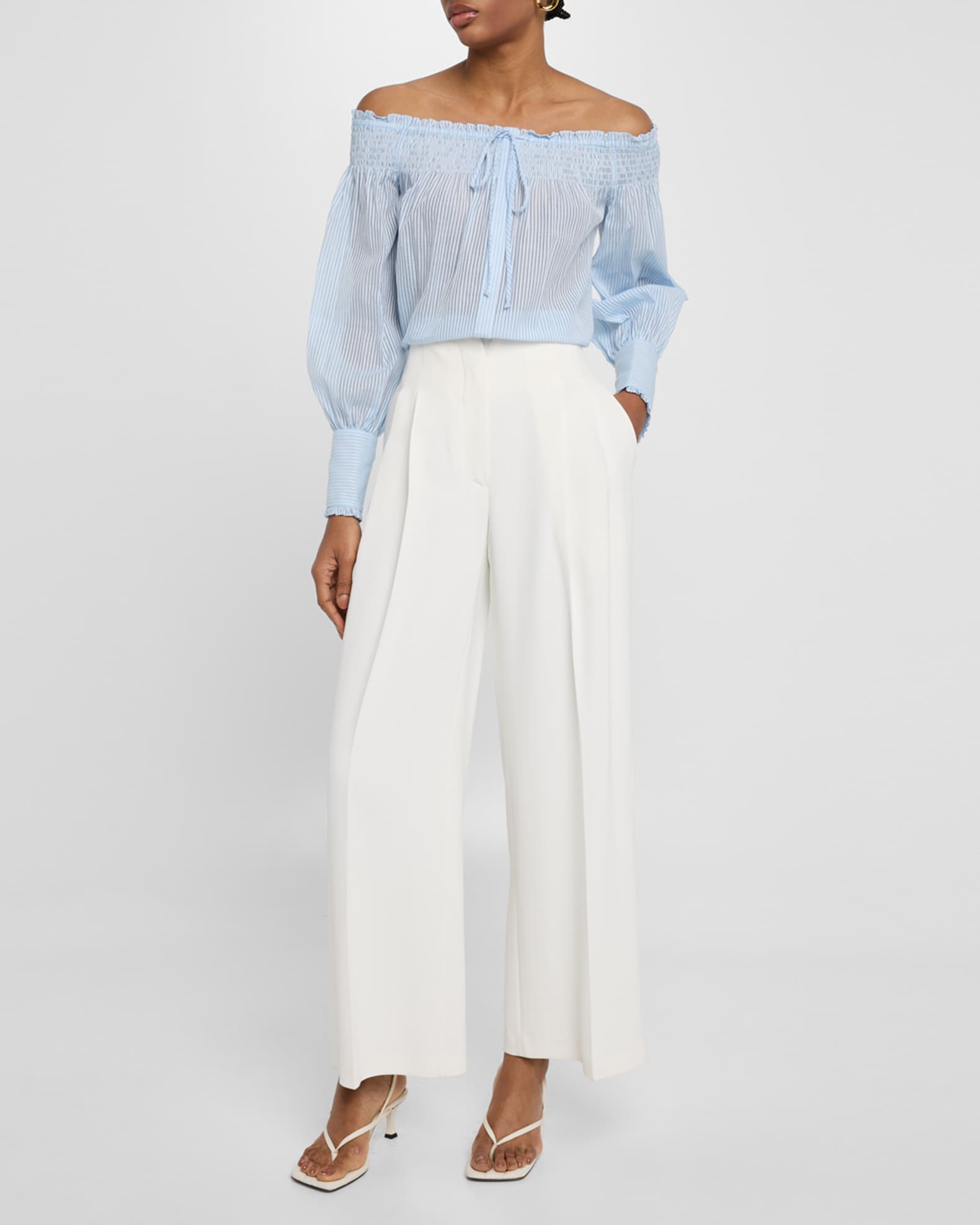 Robin Striped Off-Shoulder Boxy Blouse 1