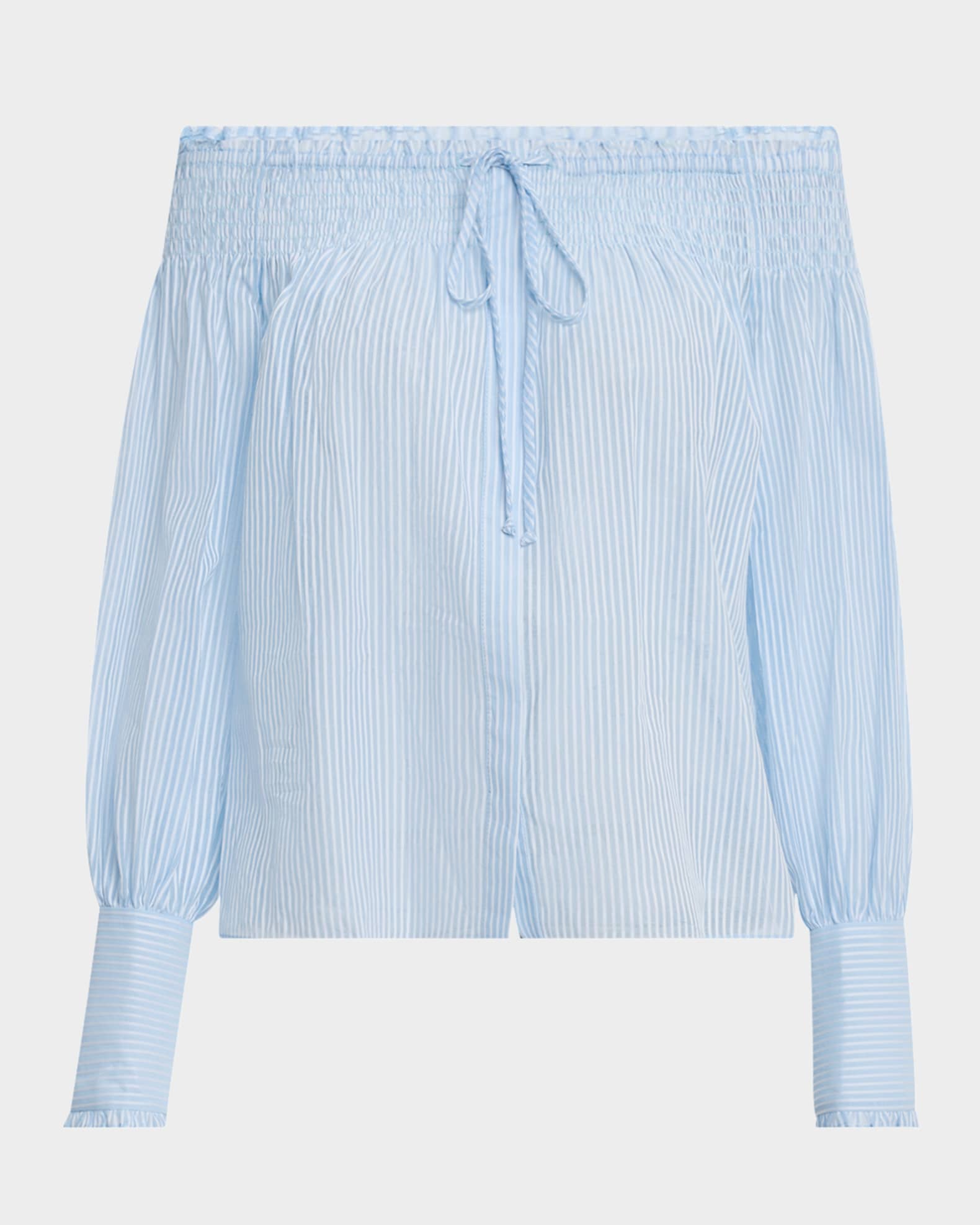Robin Striped Off-Shoulder Boxy Blouse 0