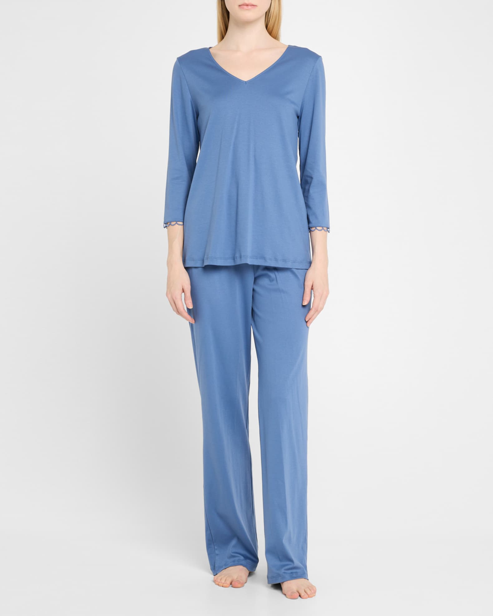 Anouk Lace-Trim Cotton Pajama Set 1