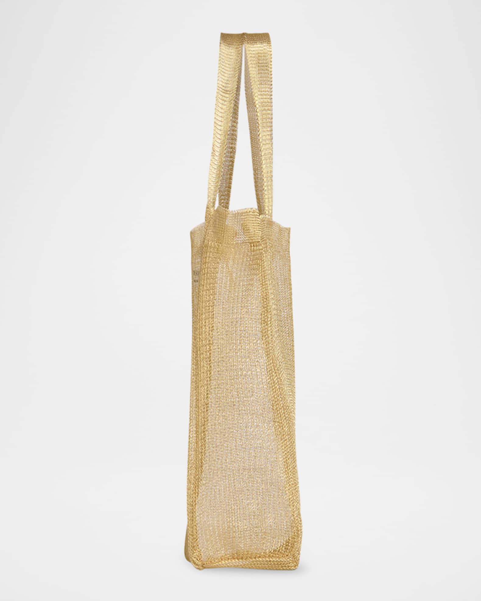 【The Row】Imogen ミニ メタリック メッシュ トート Imogen Mini mesh tote bag in silver - The Row | Mytheresa