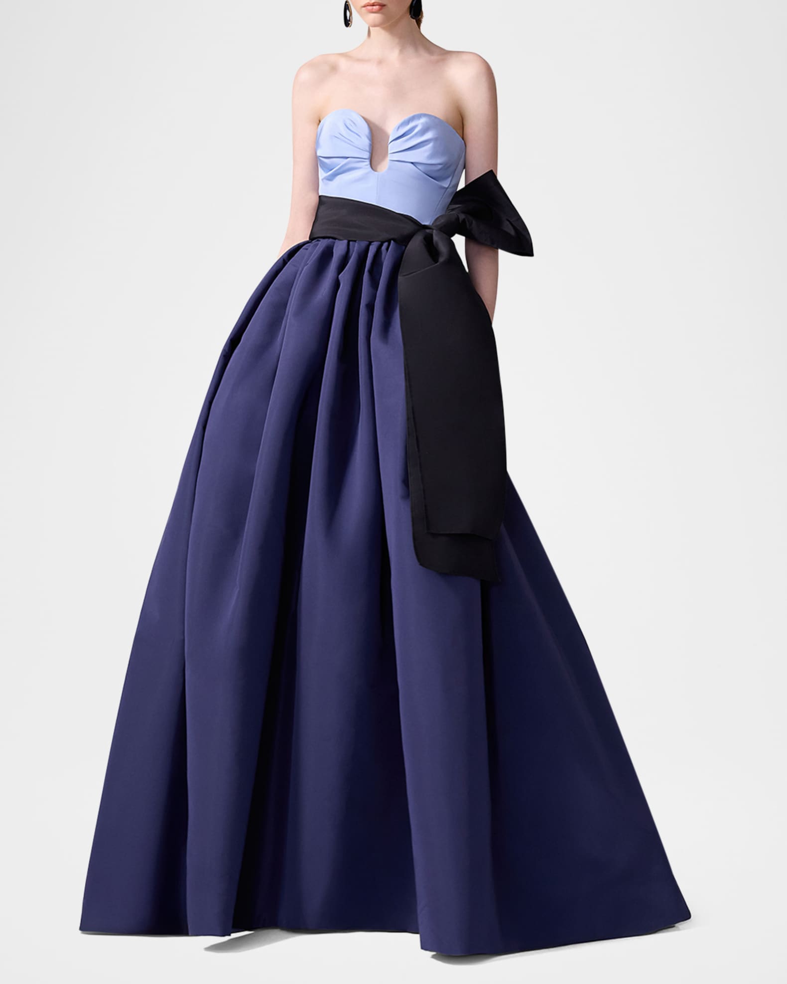 Strapless Colorblock Bow Ball Gown 1