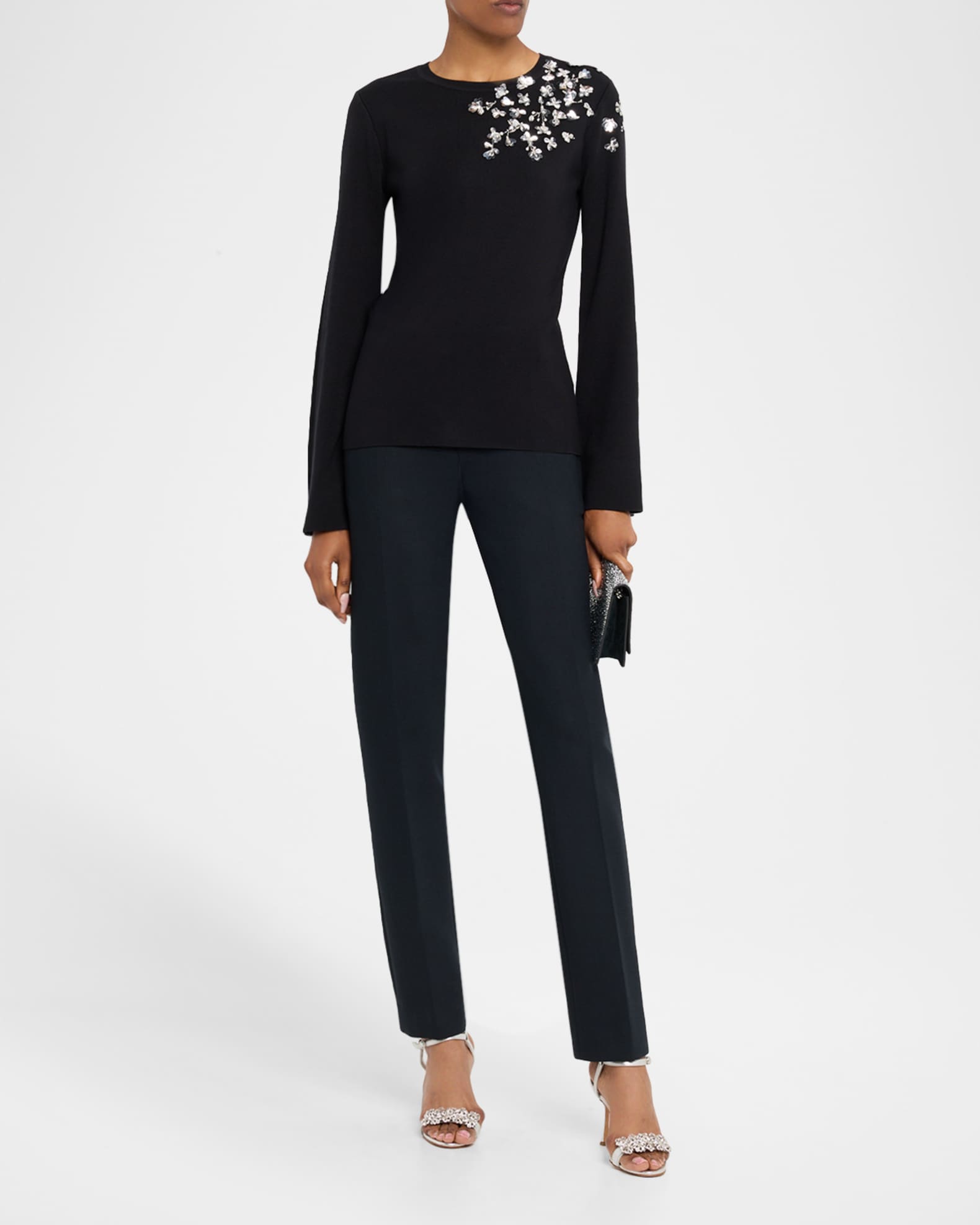 Embellished Bell-Sleeve Sweater 1