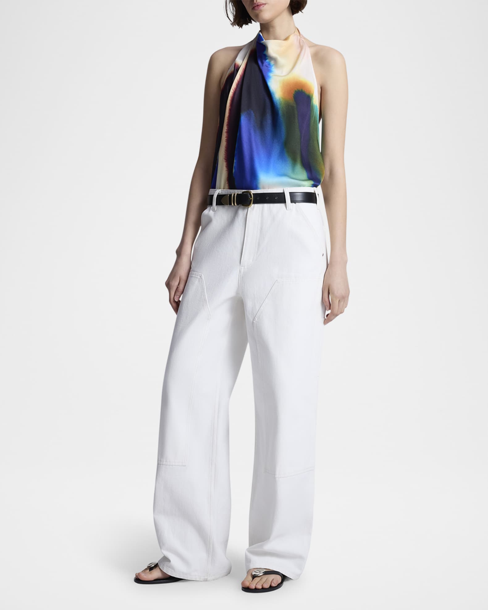 Ada Draped Halter Cowl-Neck Top  1