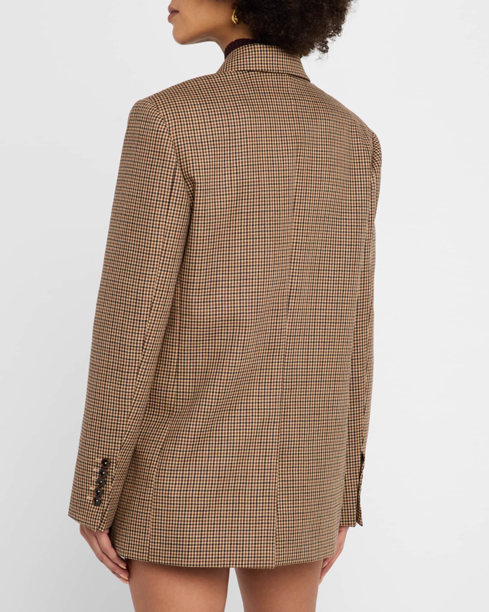 A.L.C. Calla Check Double-Breasted Jacket | Neiman Marcus