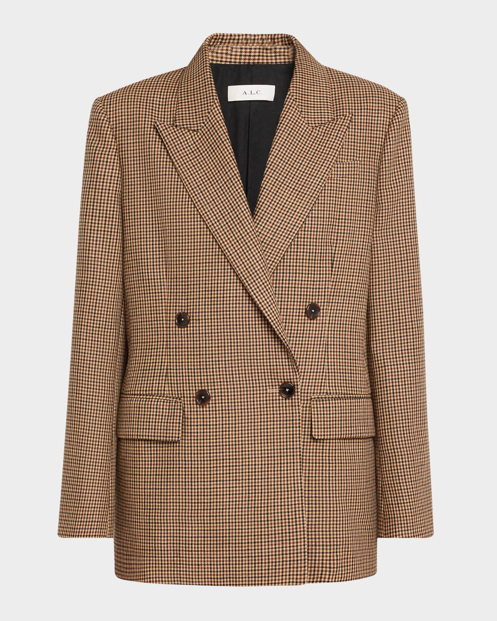 A.L.C. Calla Check Double-Breasted Jacket | Neiman Marcus