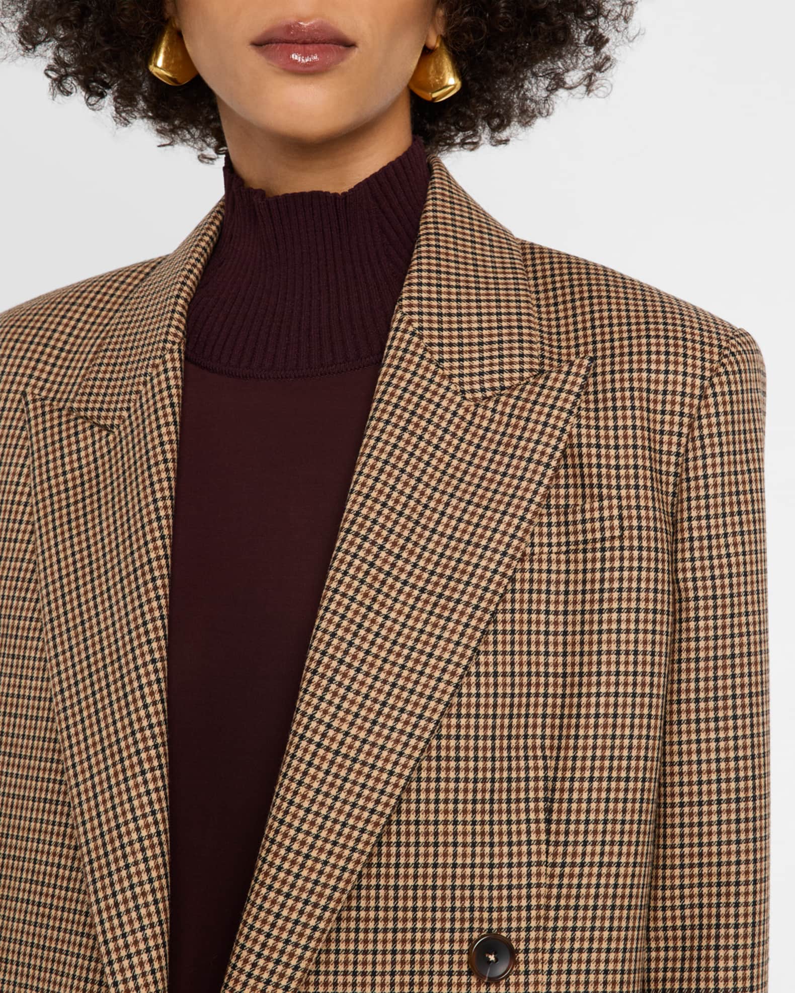 A.L.C. Calla Check Double-Breasted Jacket | Neiman Marcus