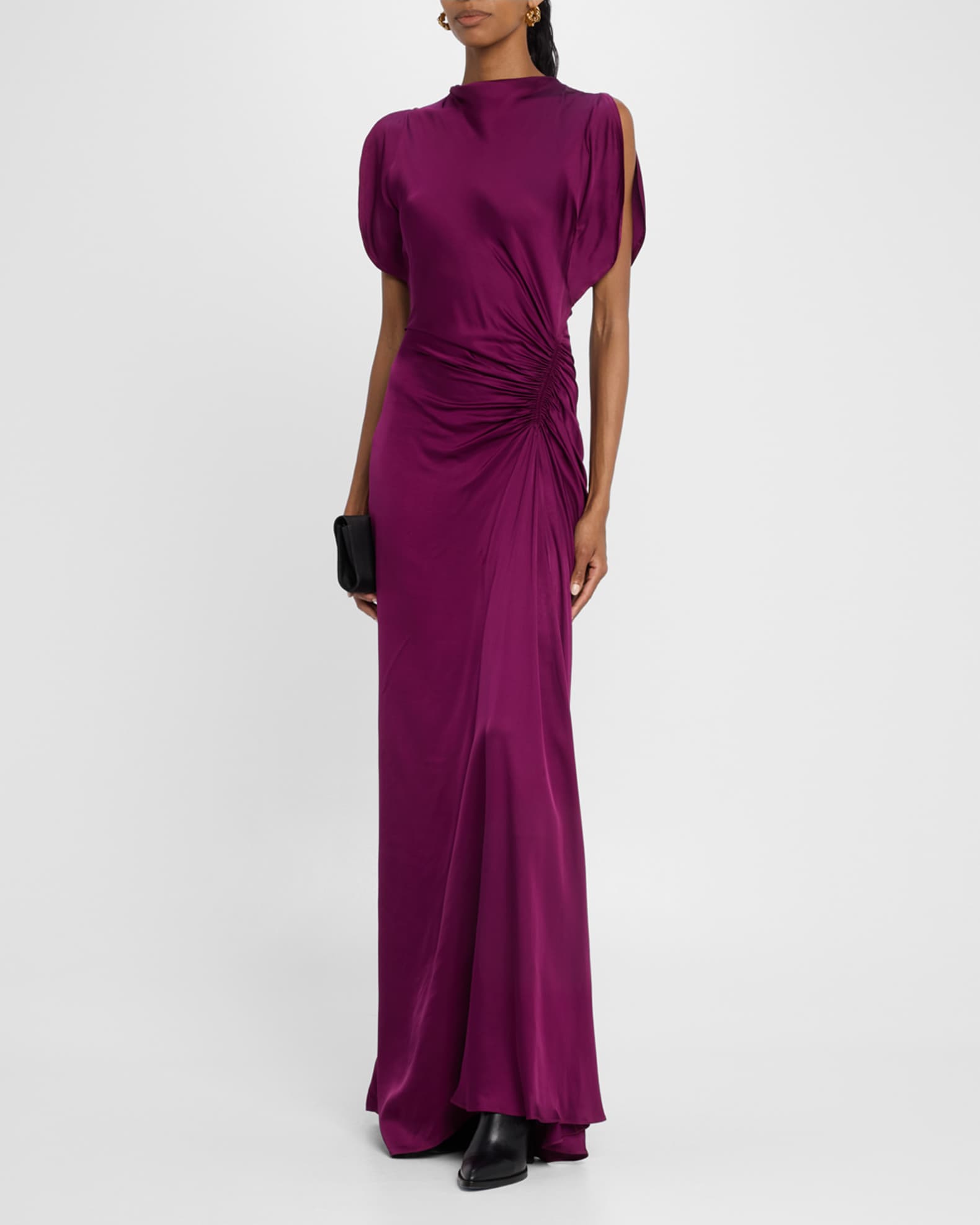Nadia Draped Satin Gown