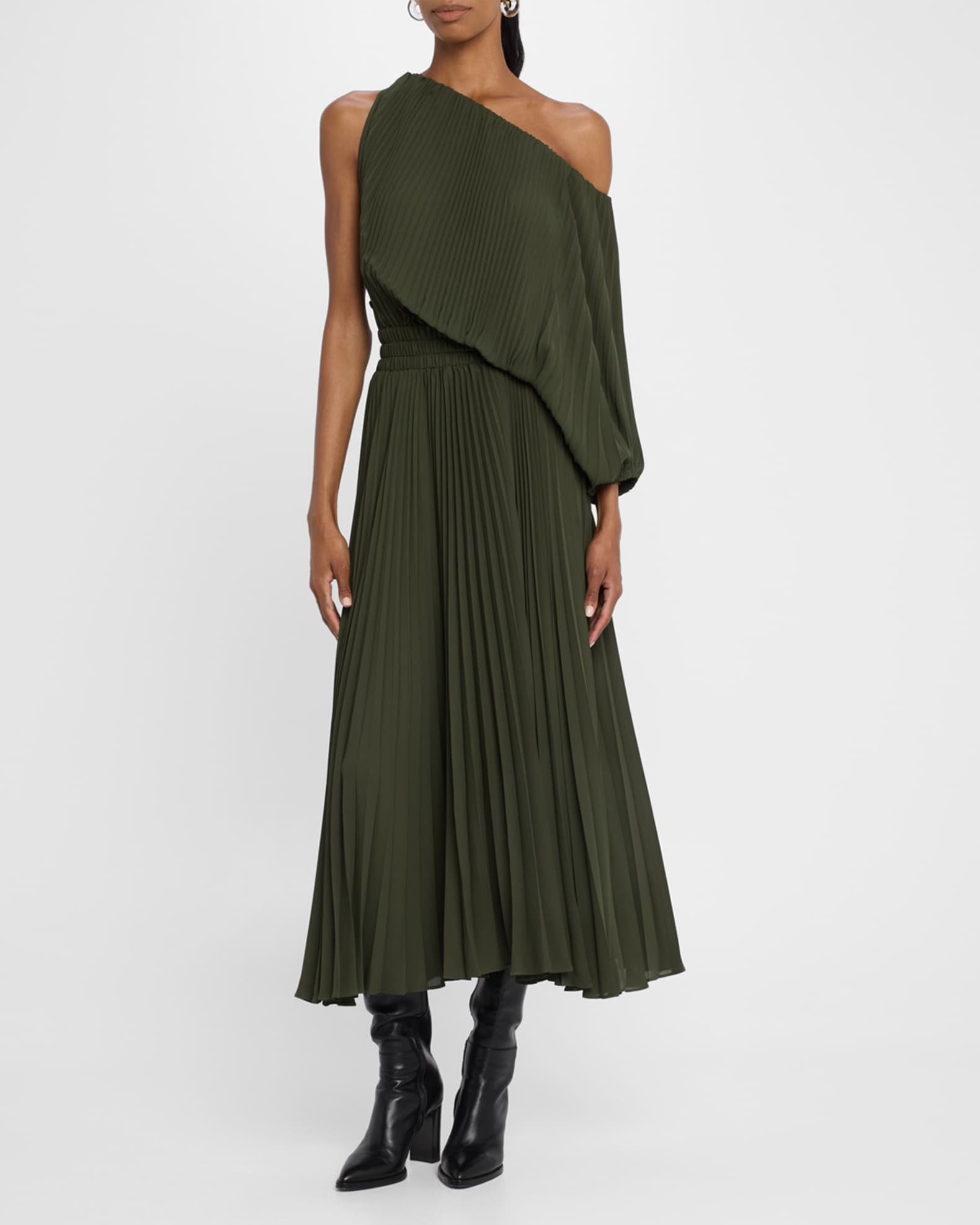 open lace back dress Royal Grace Pleated Midi Dress main image 1