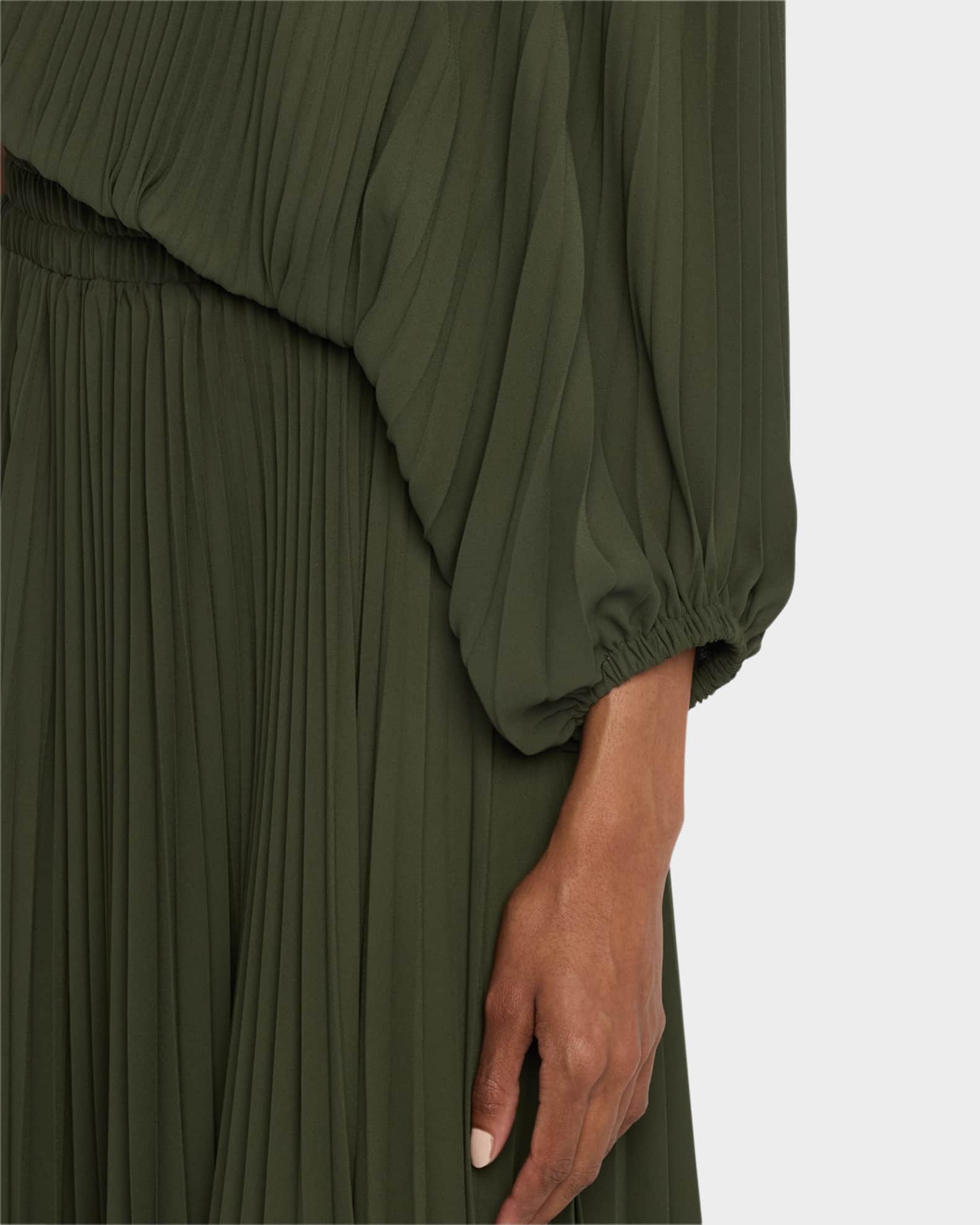 A.L.C. Mara Pleated Asymmetric Dress | Neiman Marcus