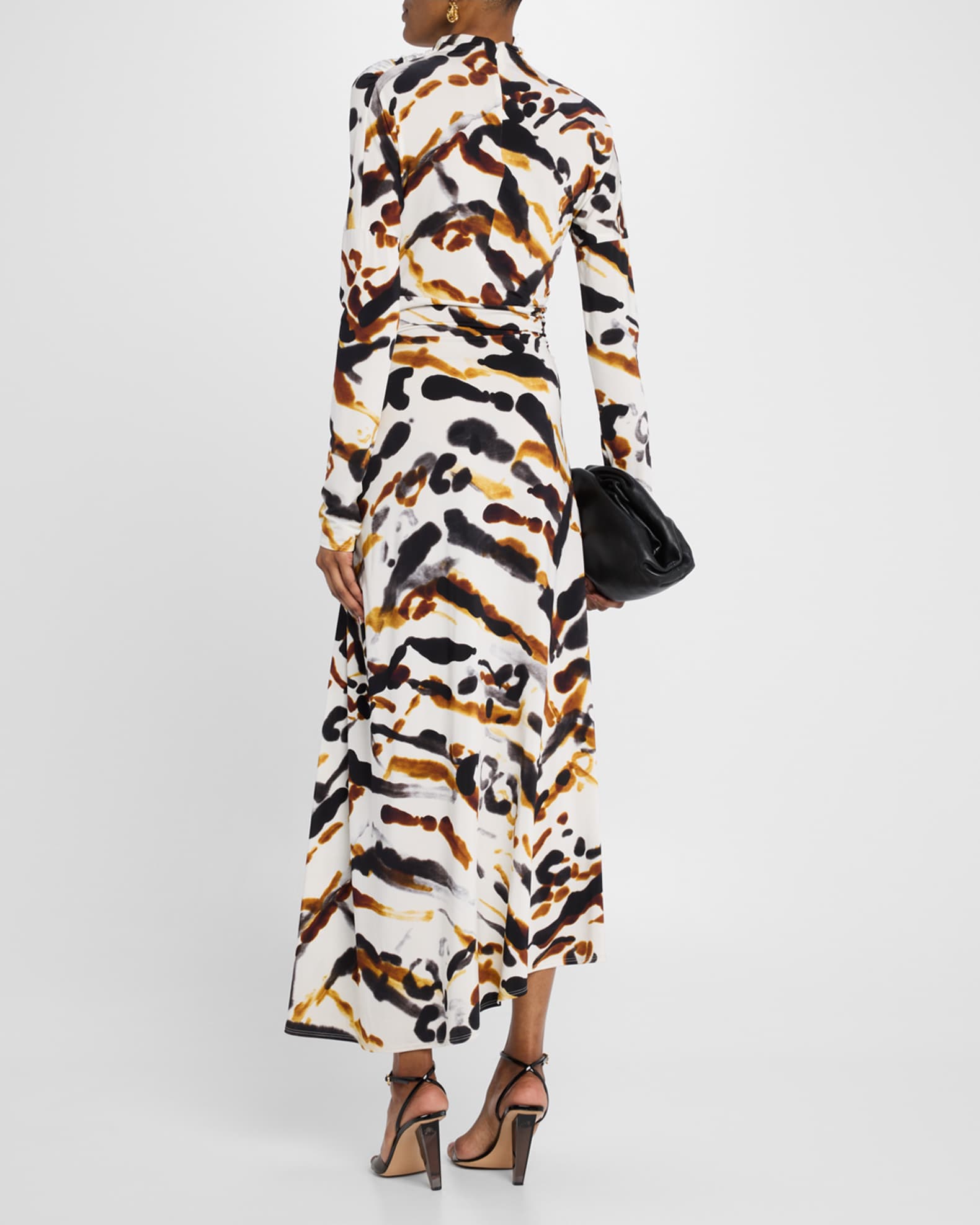A.L.C. Women's Lia Jersey Printed Maxi Dress Black/Camel