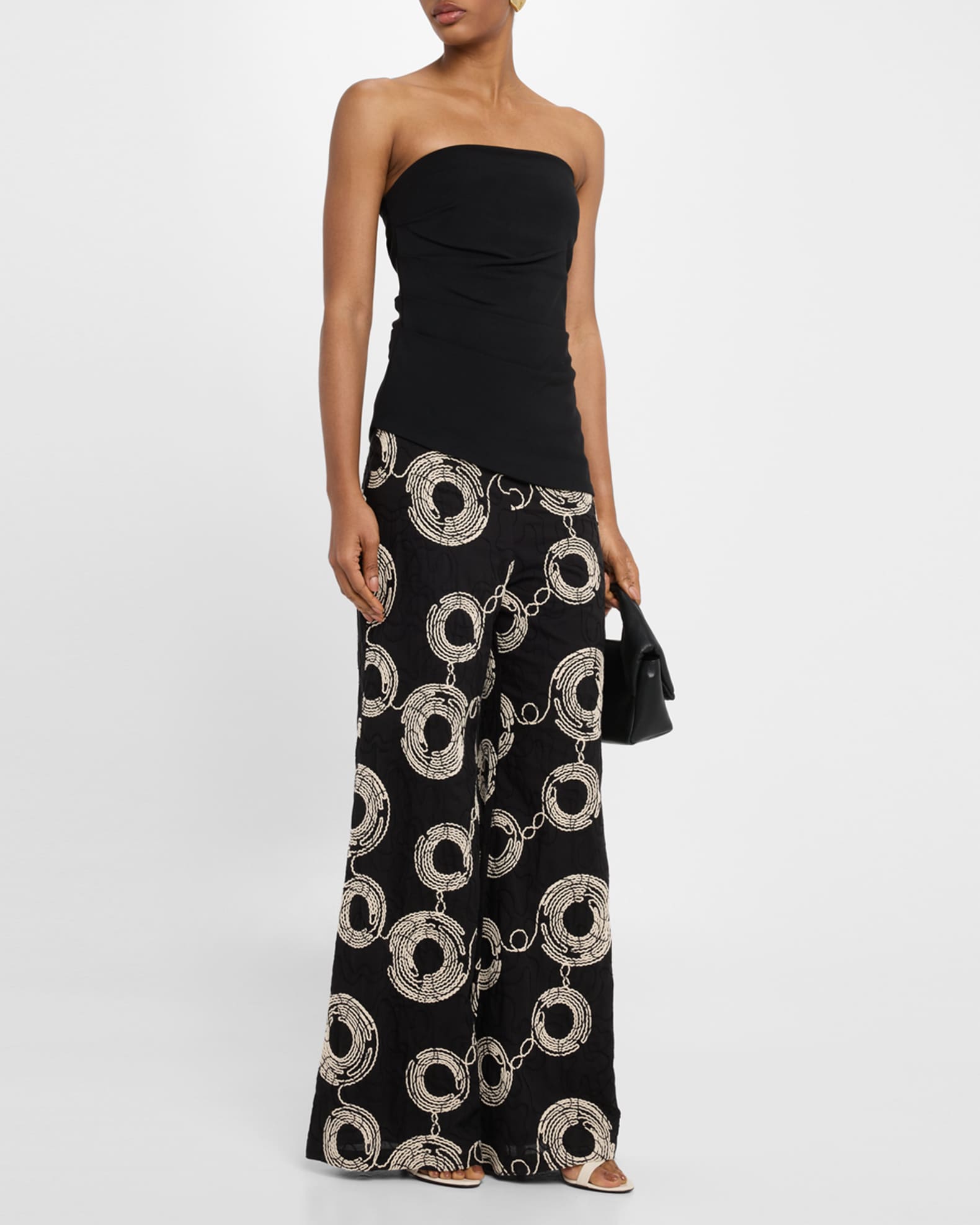JBQ Odette Embroidered Wide-Leg Pants | Neiman Marcus