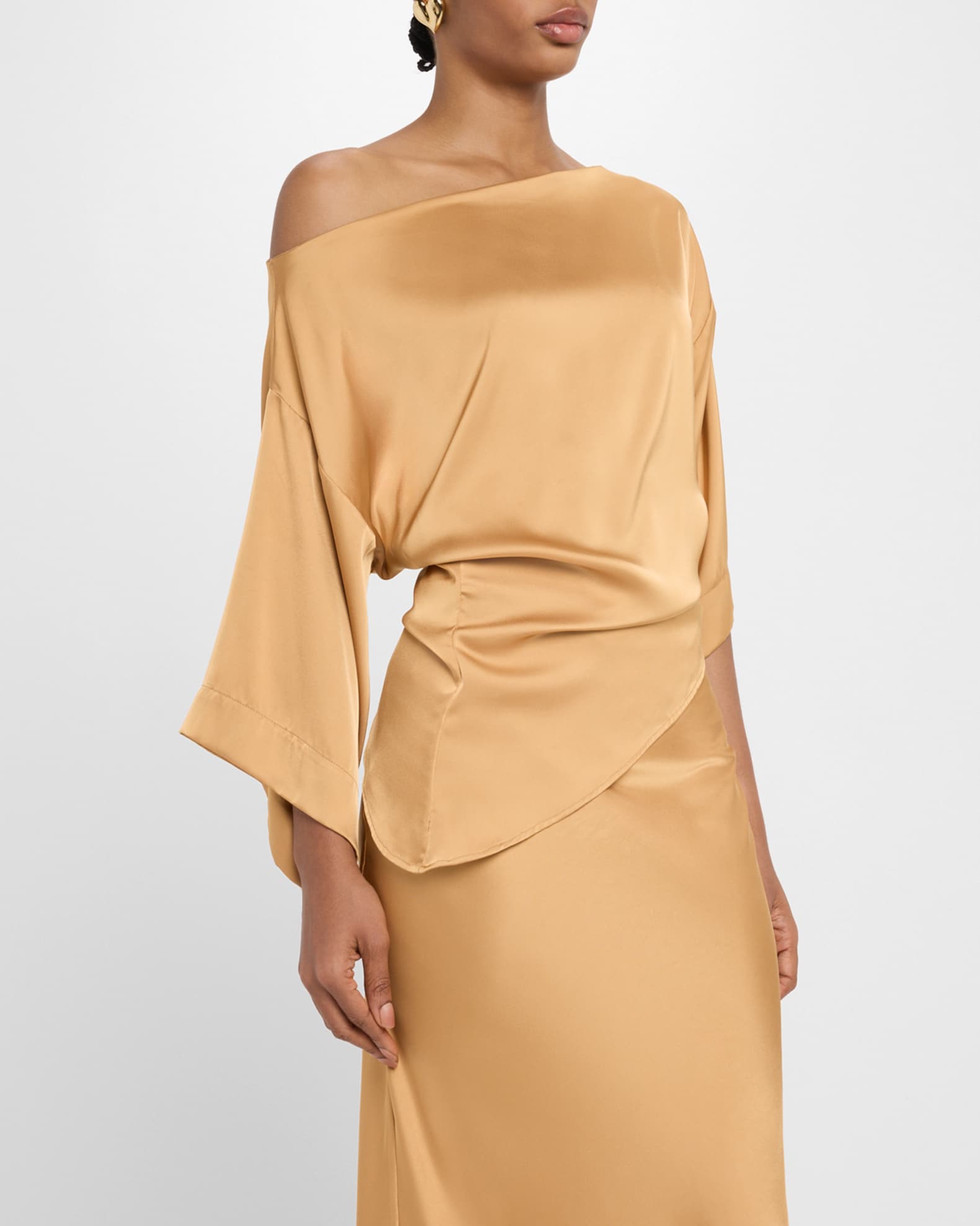 JBQ Cataleya Draped One-Shoulder Top | Neiman Marcus