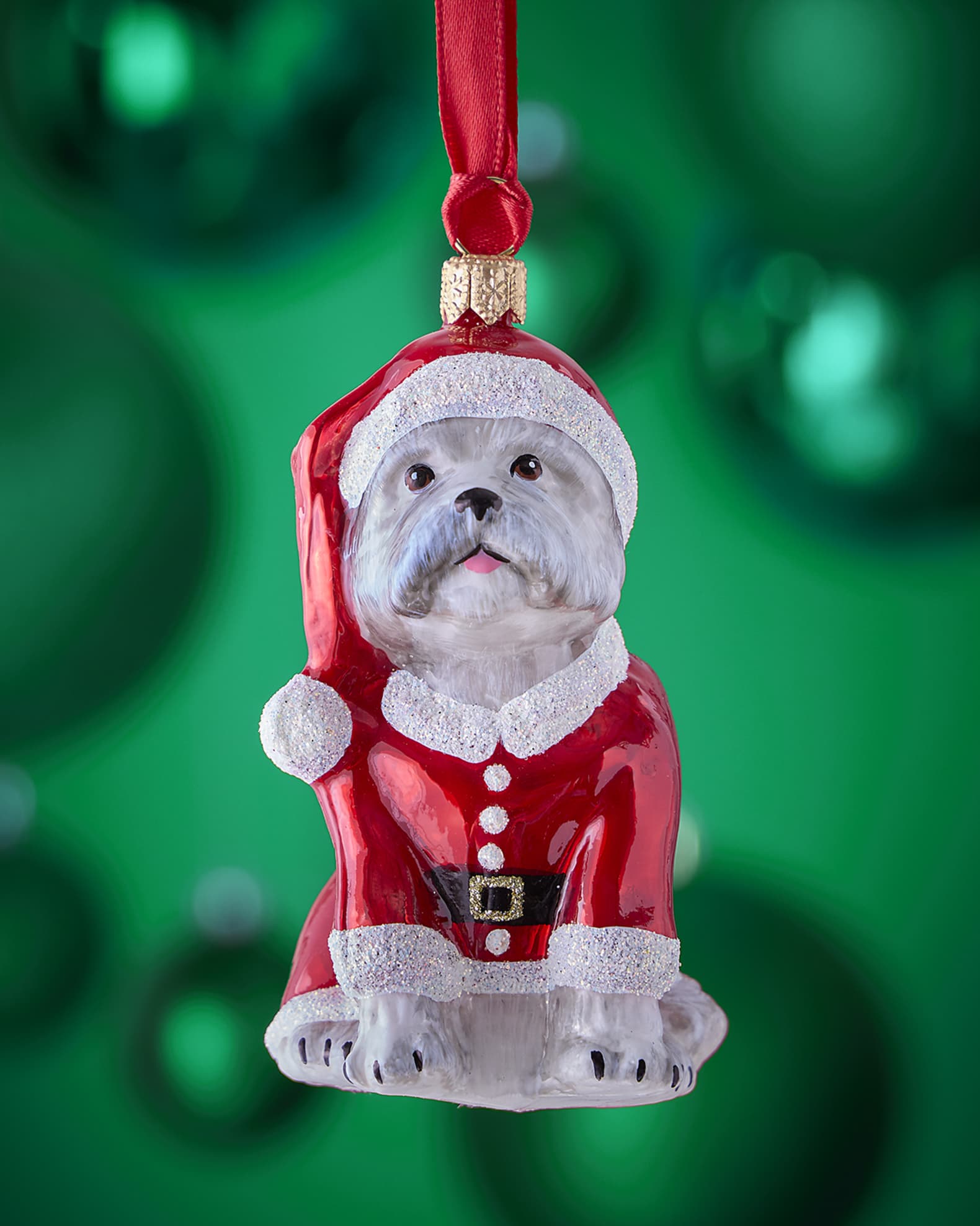 Westie Santa Outfit Christmas Ornament 0