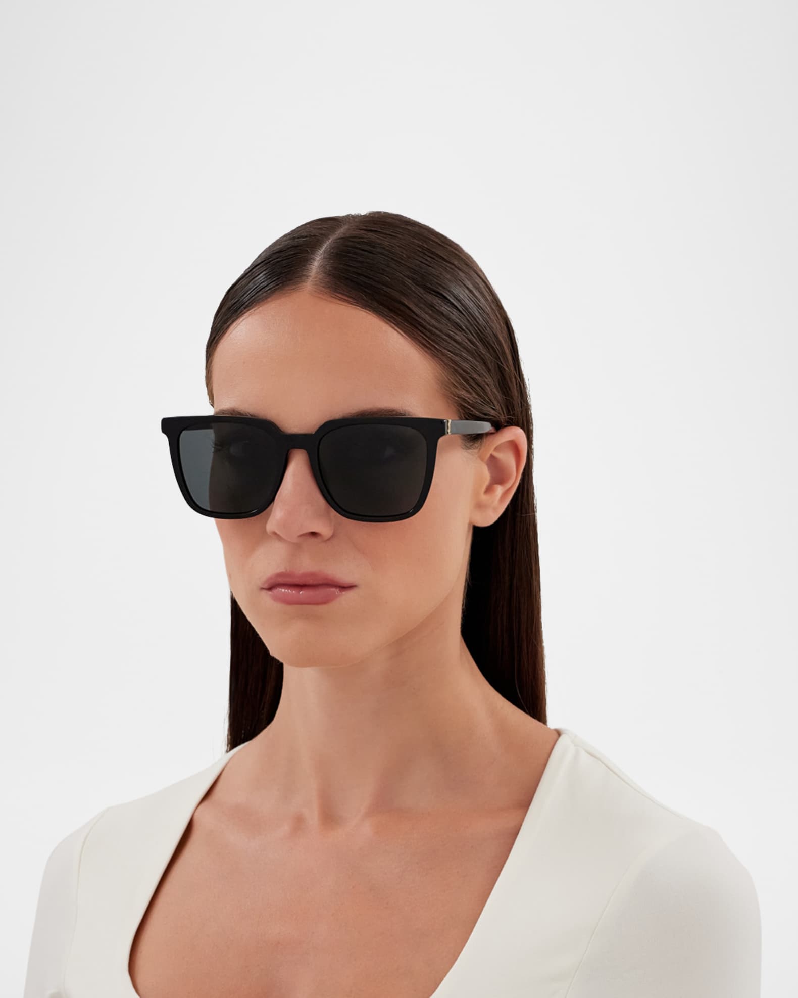 Saint Laurent Recycled Acetate Square Sunglasses | Neiman Marcus