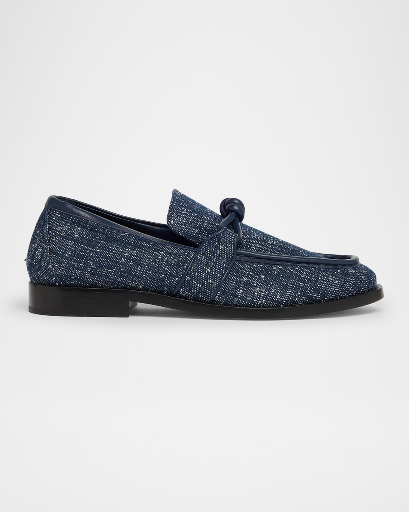 Astaire Denim Boucle Knot Loafers 0