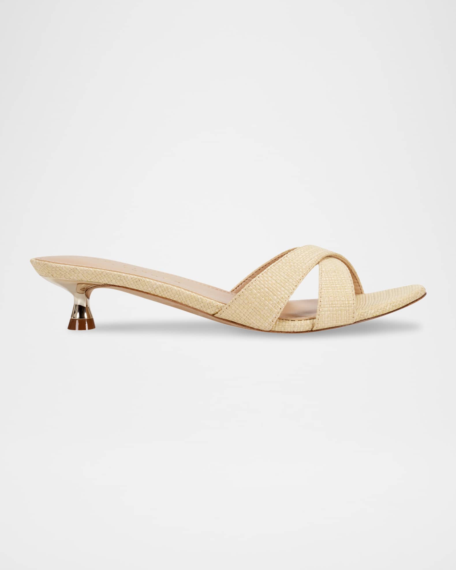 Tracey Raffia Kitten-Heel Sandals 0