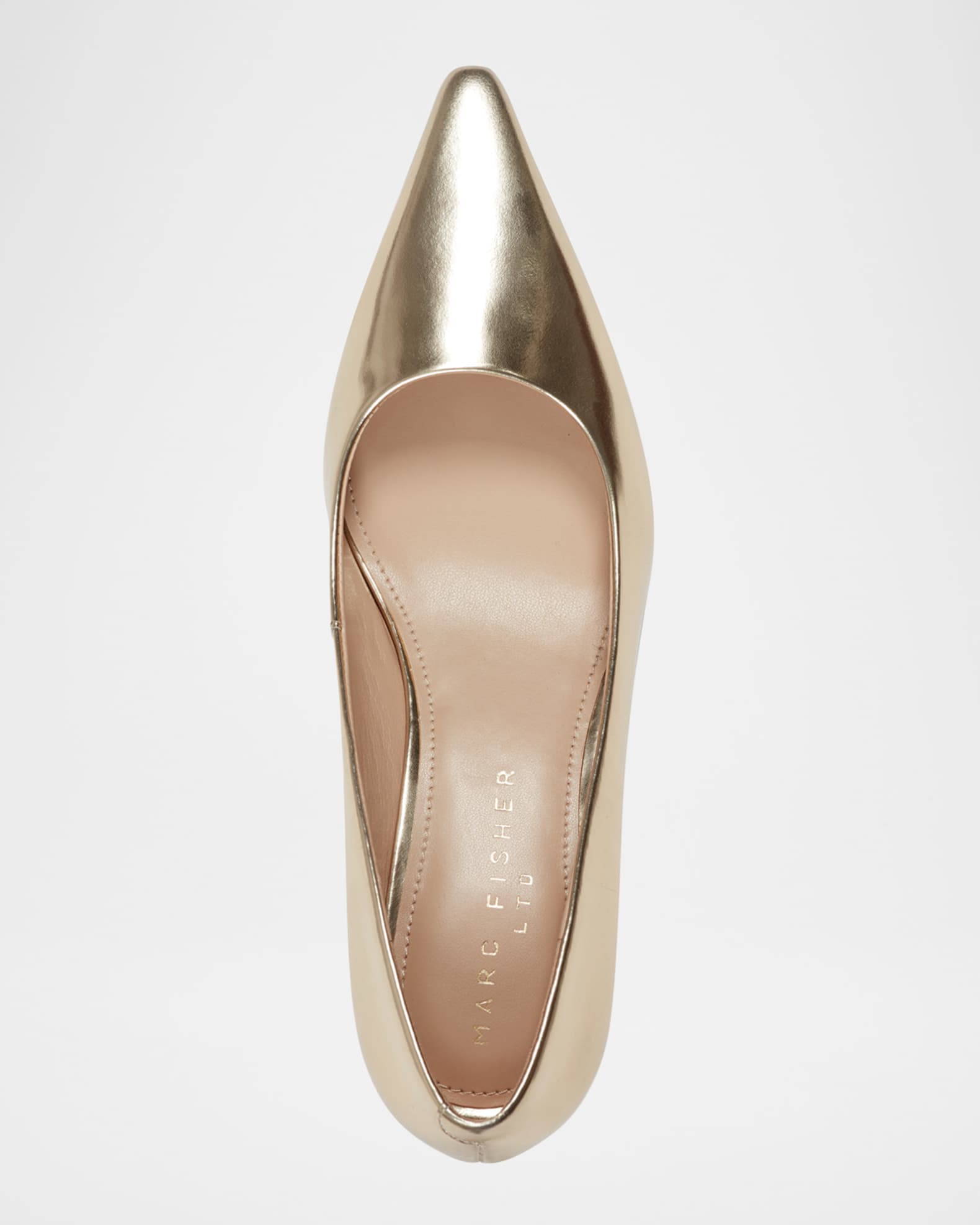 Marc Fisher LTD Calynna Metallic Leather Kitten-Heel Pumps
