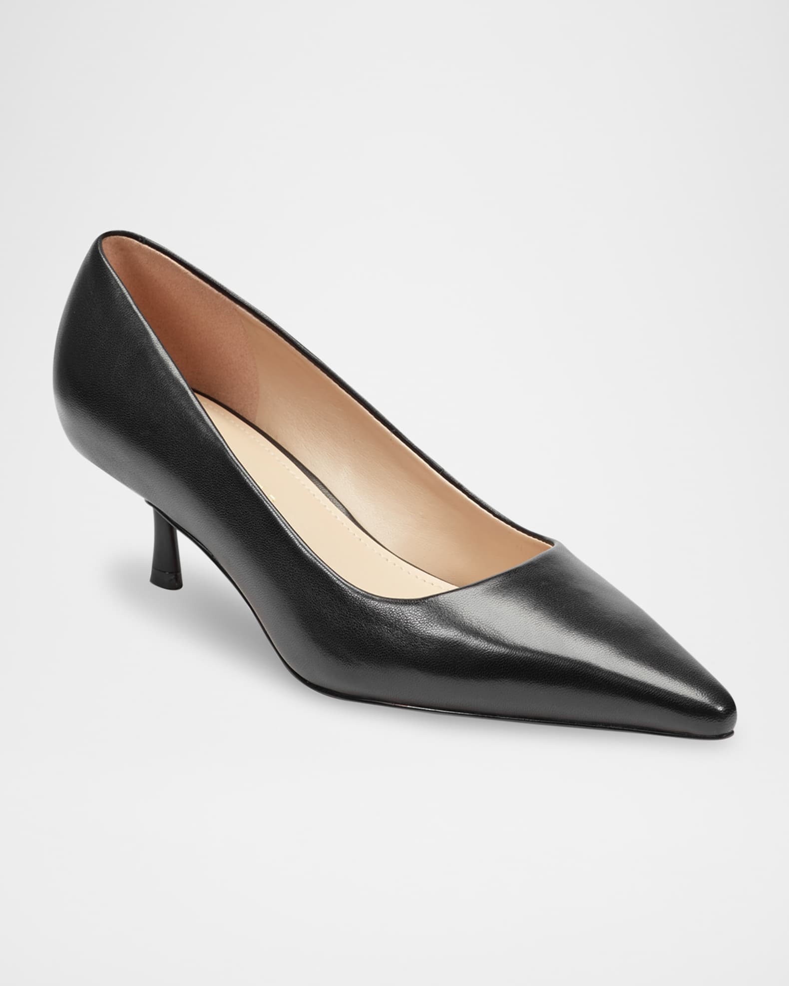 Calynna Leather Kitten-Heel Pumps 1