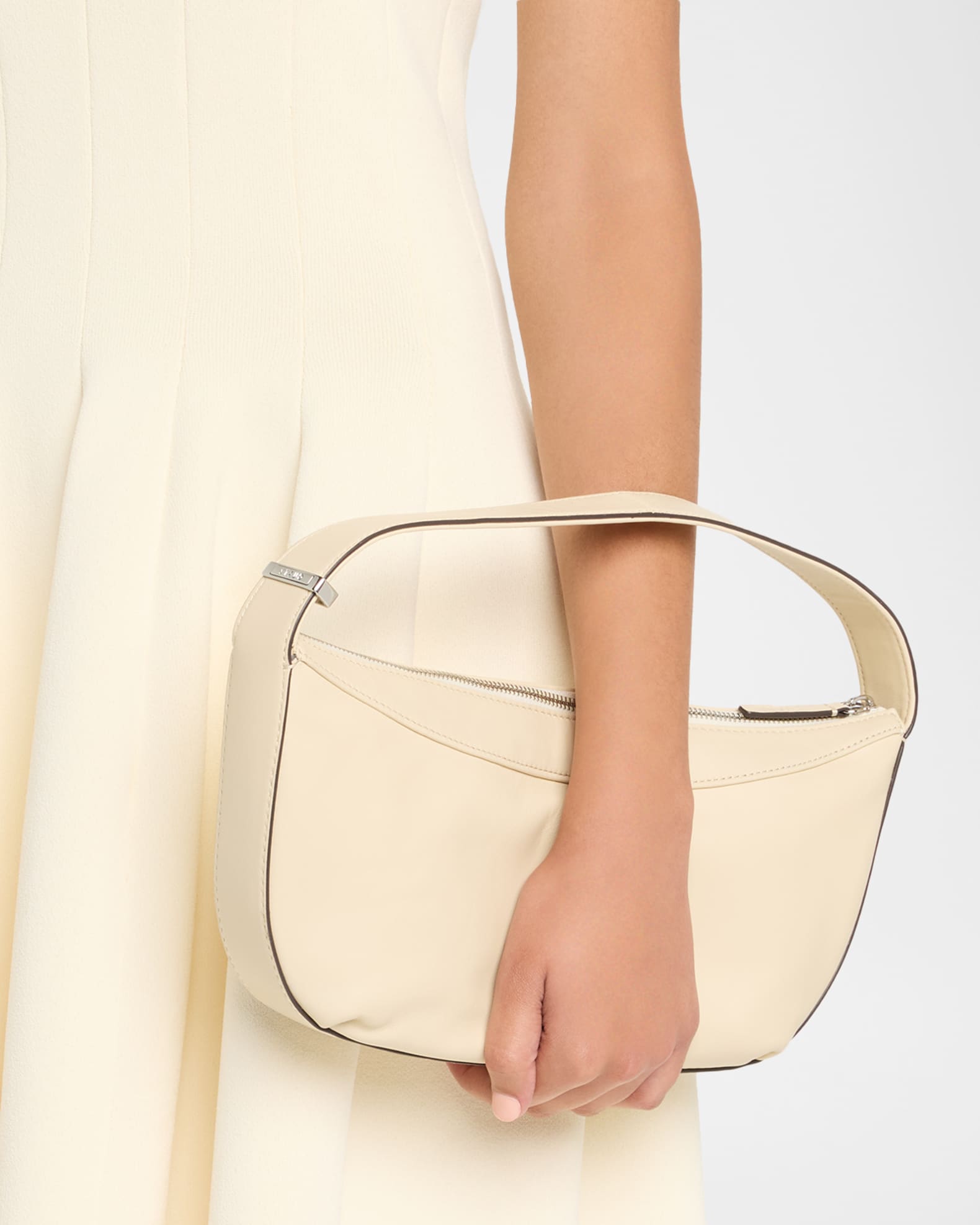 STAUD Demy Zip Leather Shoulder Bag | Neiman Marcus