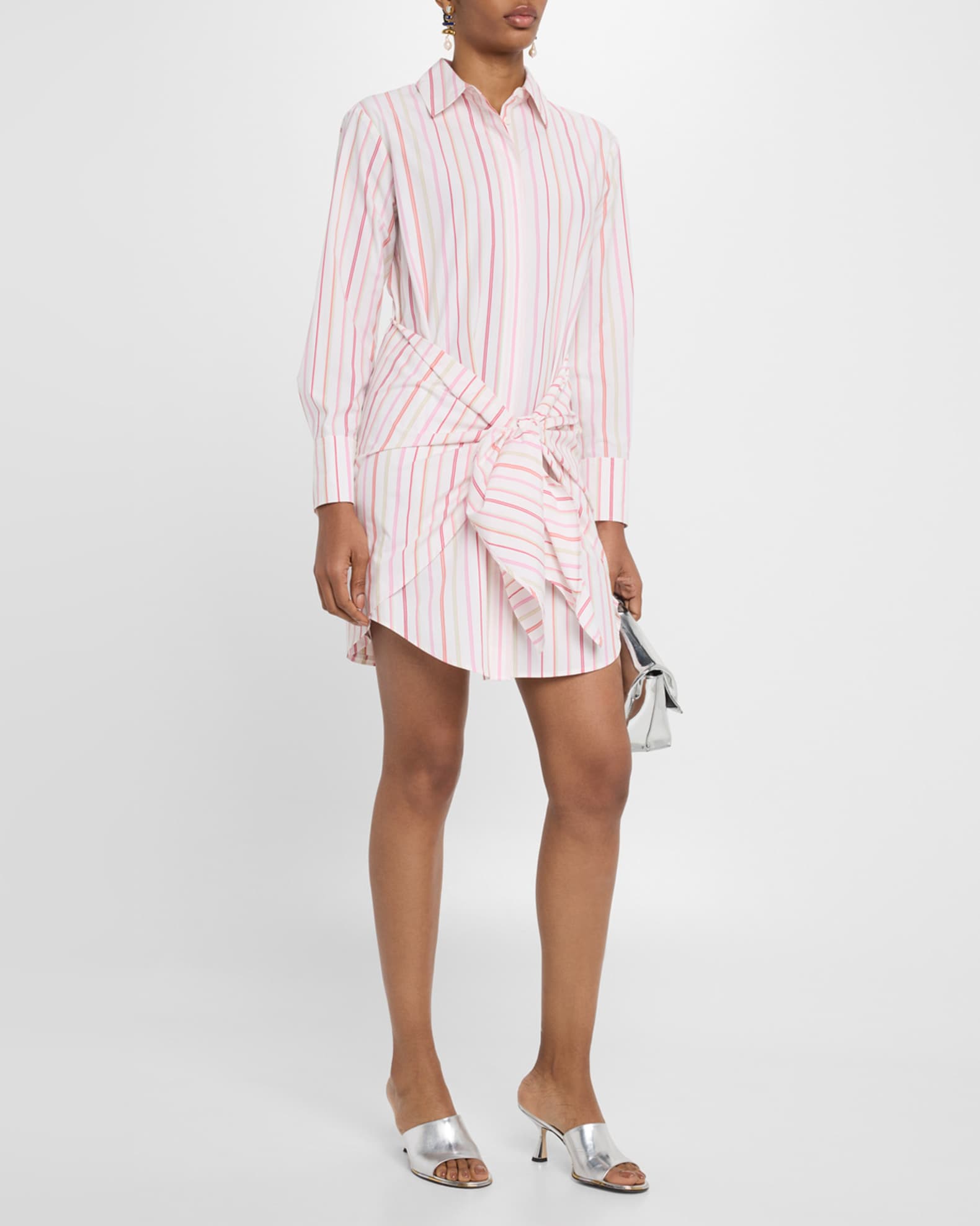 Trish Striped Tie-Front Shirtdress 1