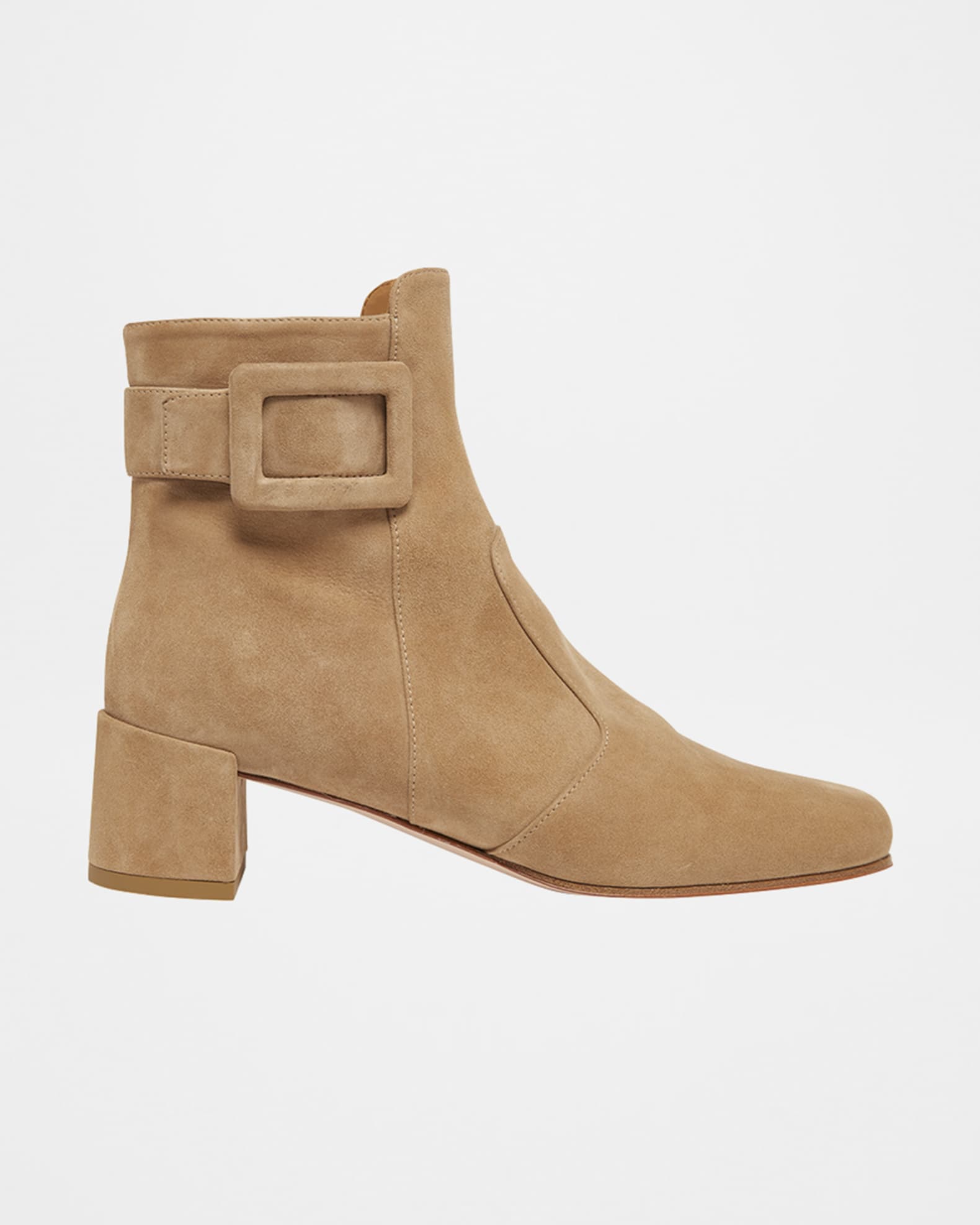 【関税&送料込】Roger Vivier Tres Vivier Ankle Boots In Brow Roger Vivier Tres Vivier Suede Buckle Ankle Booties | Neiman