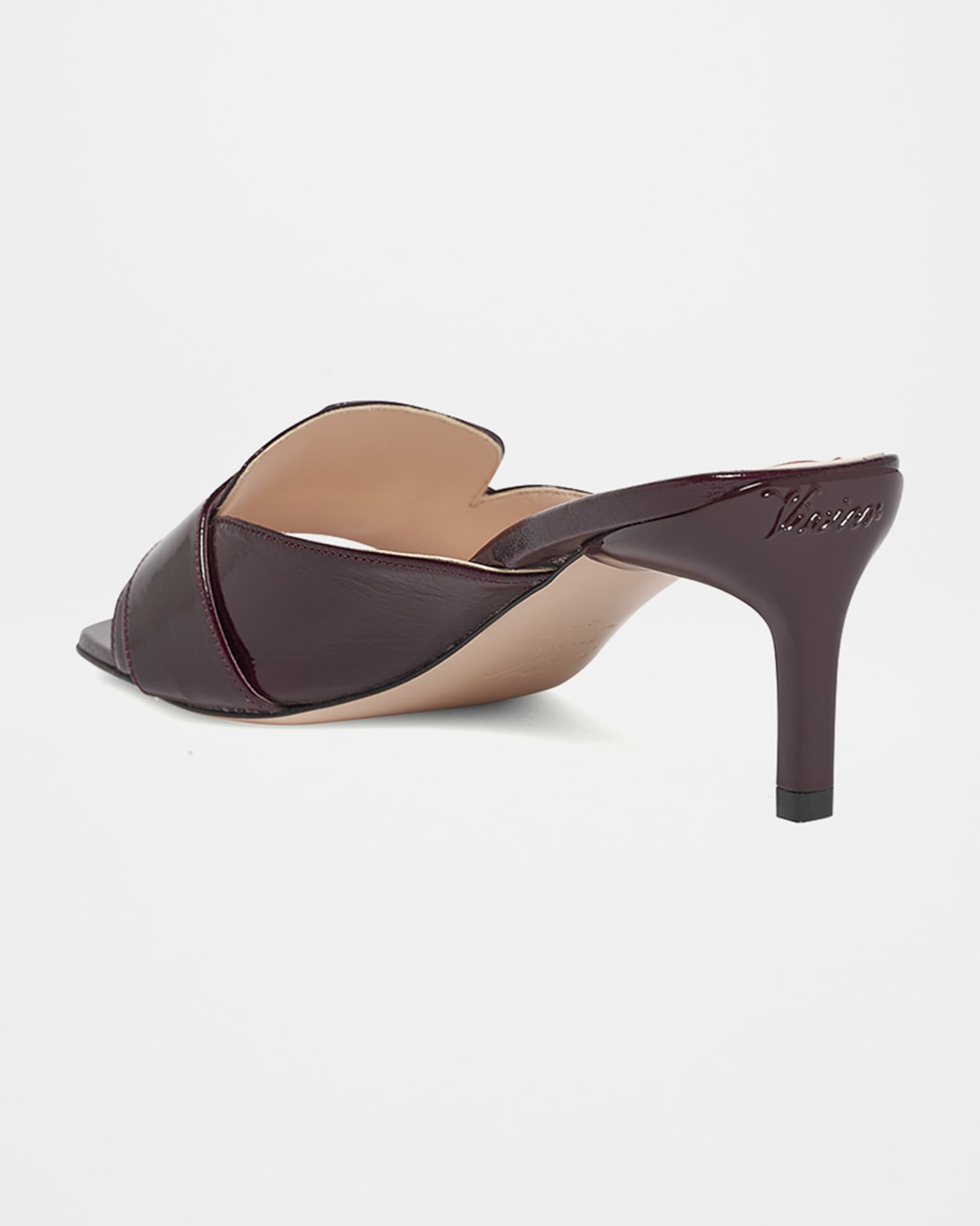 Patent Leather Buckle Mule Sandals 1