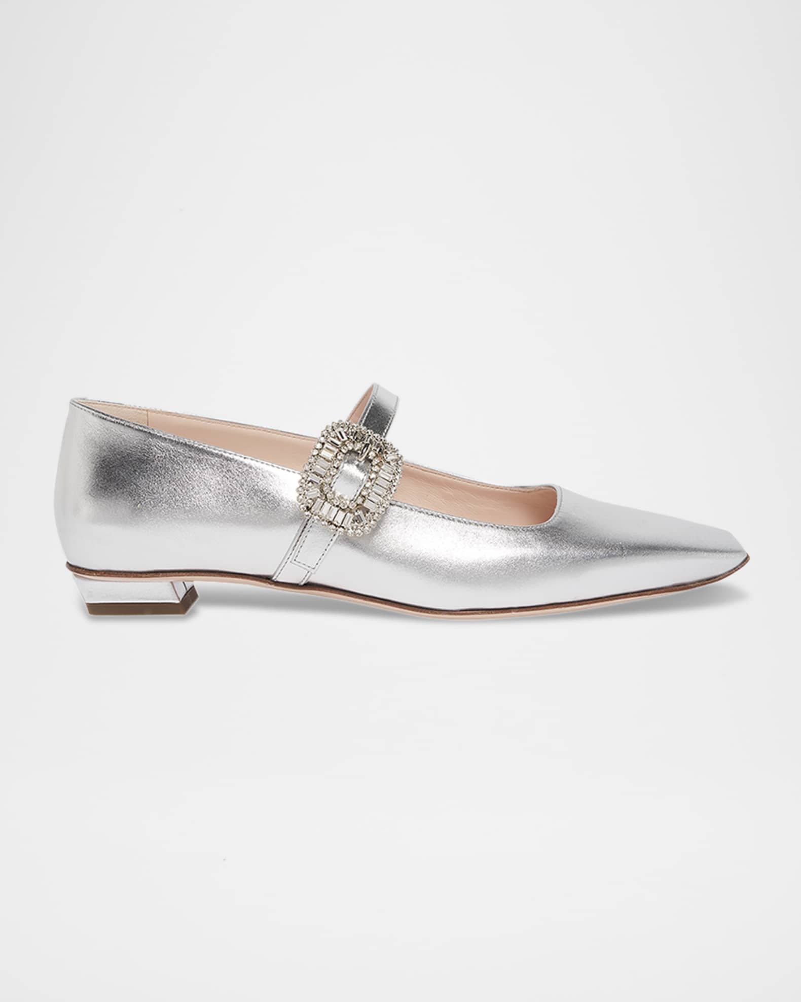 バレエシューズ ROGER VIVIER Belle vivier satin ballerina with jewel buckle RVW69234560D1PB999-02.jpg