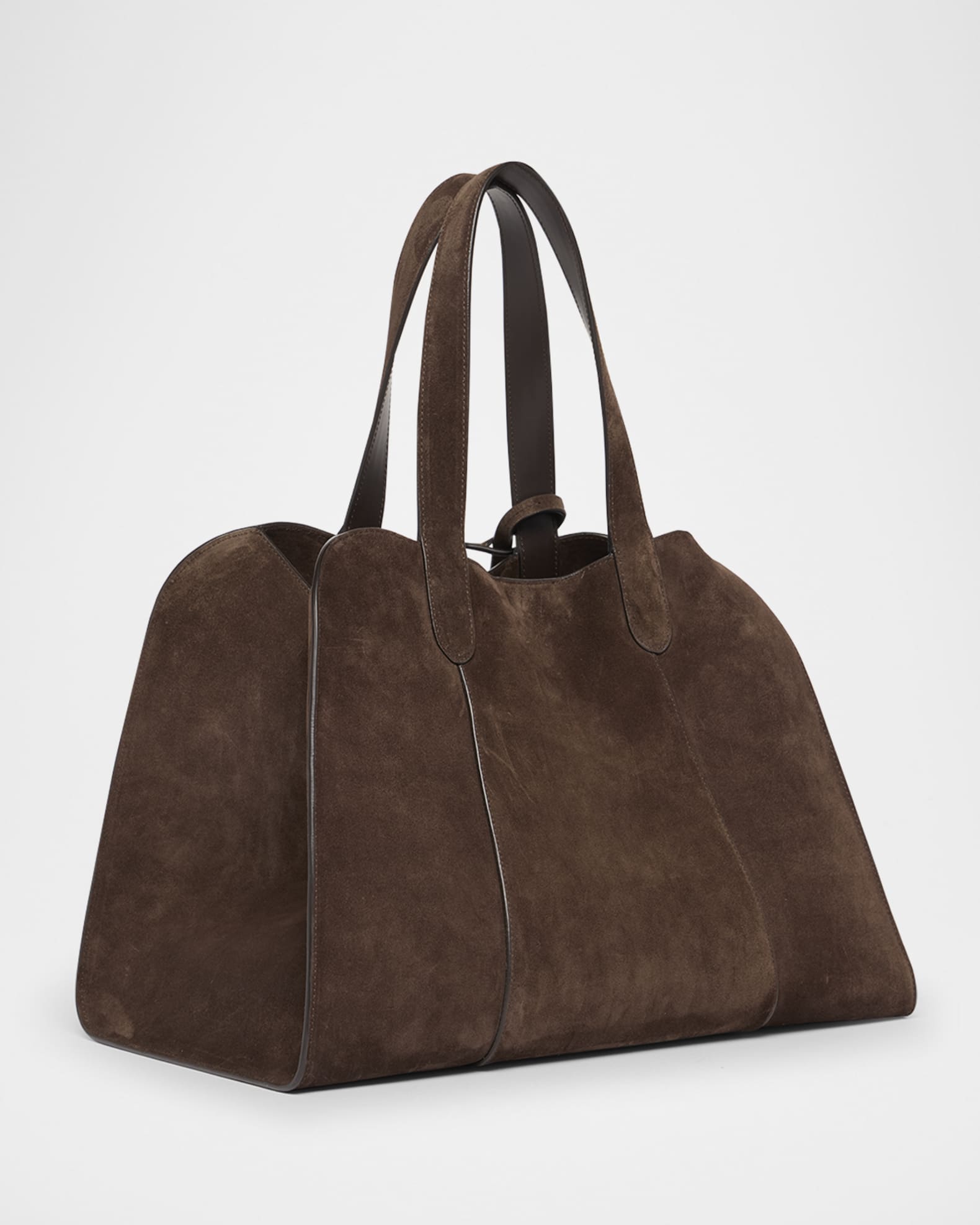 Giorgio Armani Large Soft Suede Trapezoid Tote Bag | Neiman Marcus