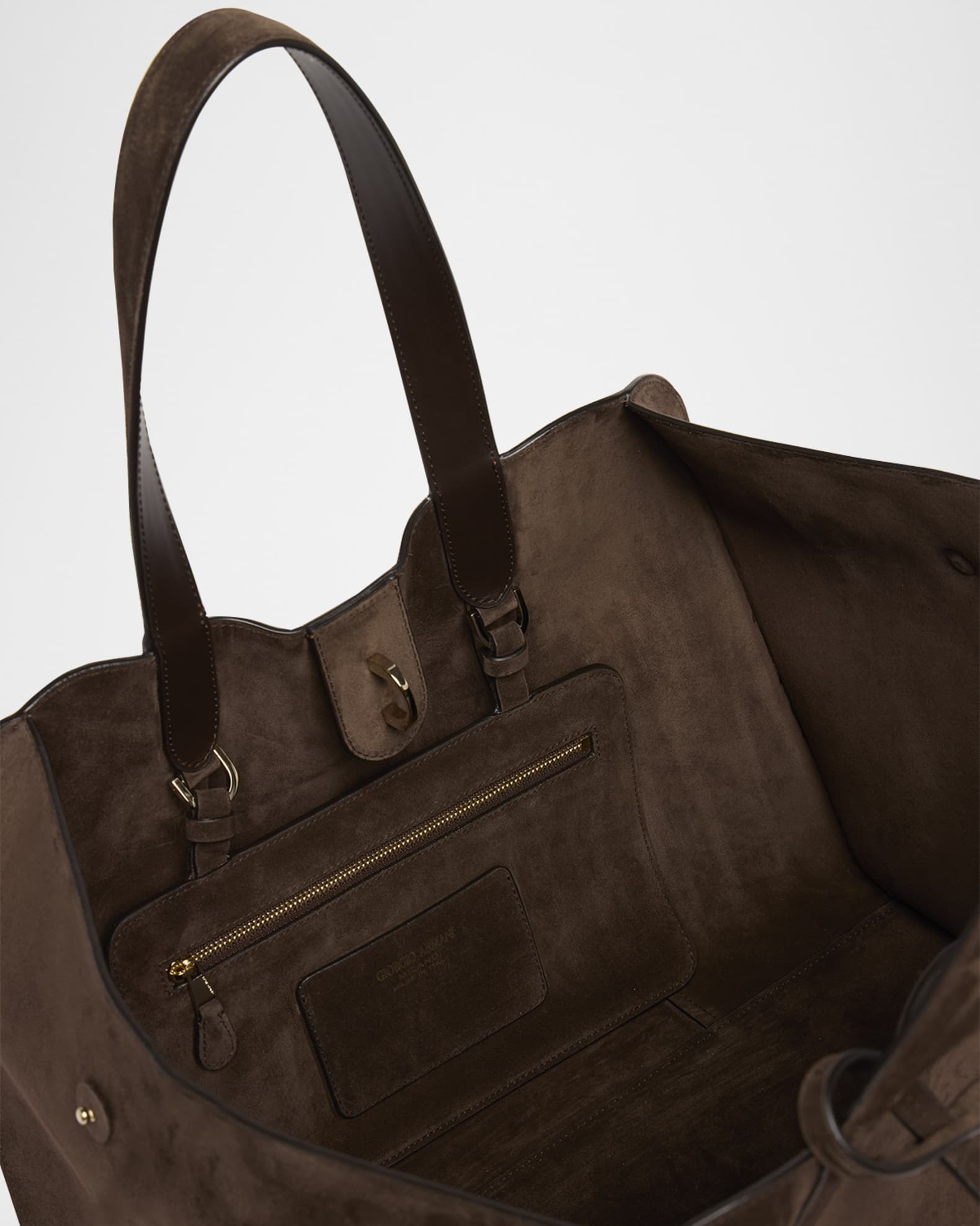 GIORGIO ARMANI バッグ Giorgio Armani Large Soft Suede Trapezoid Tote Bag | Neiman Marcus