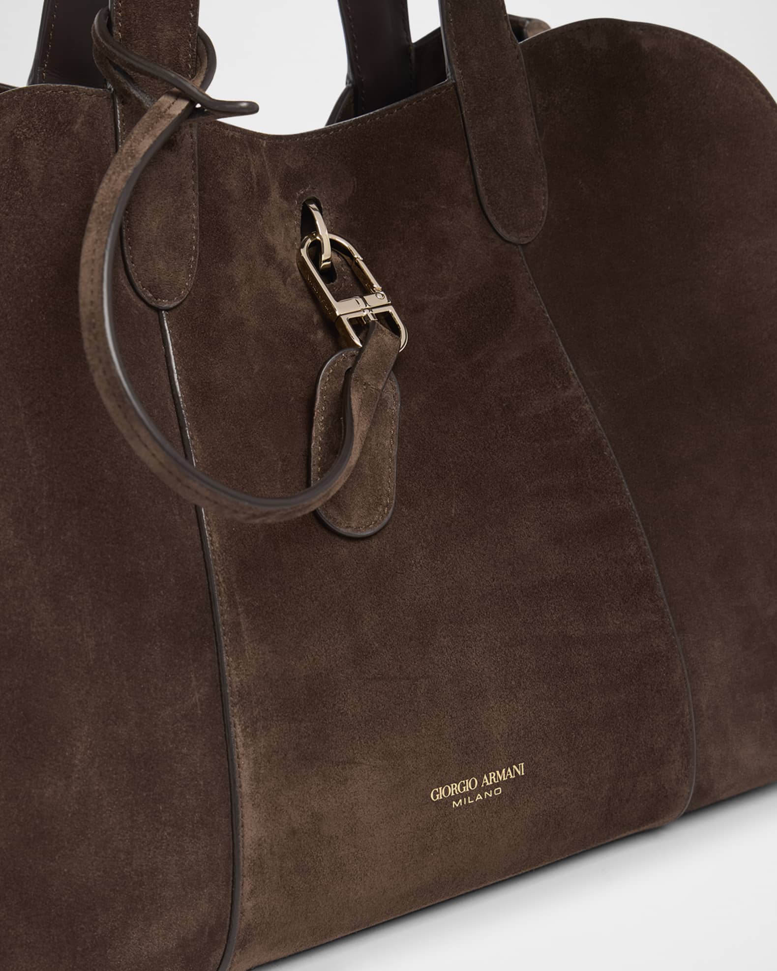 GIORGIO ARMANI スエード トートバッグ ブラウン Giorgio Armani Large Soft Suede Trapezoid Tote Bag | Neiman Marcus