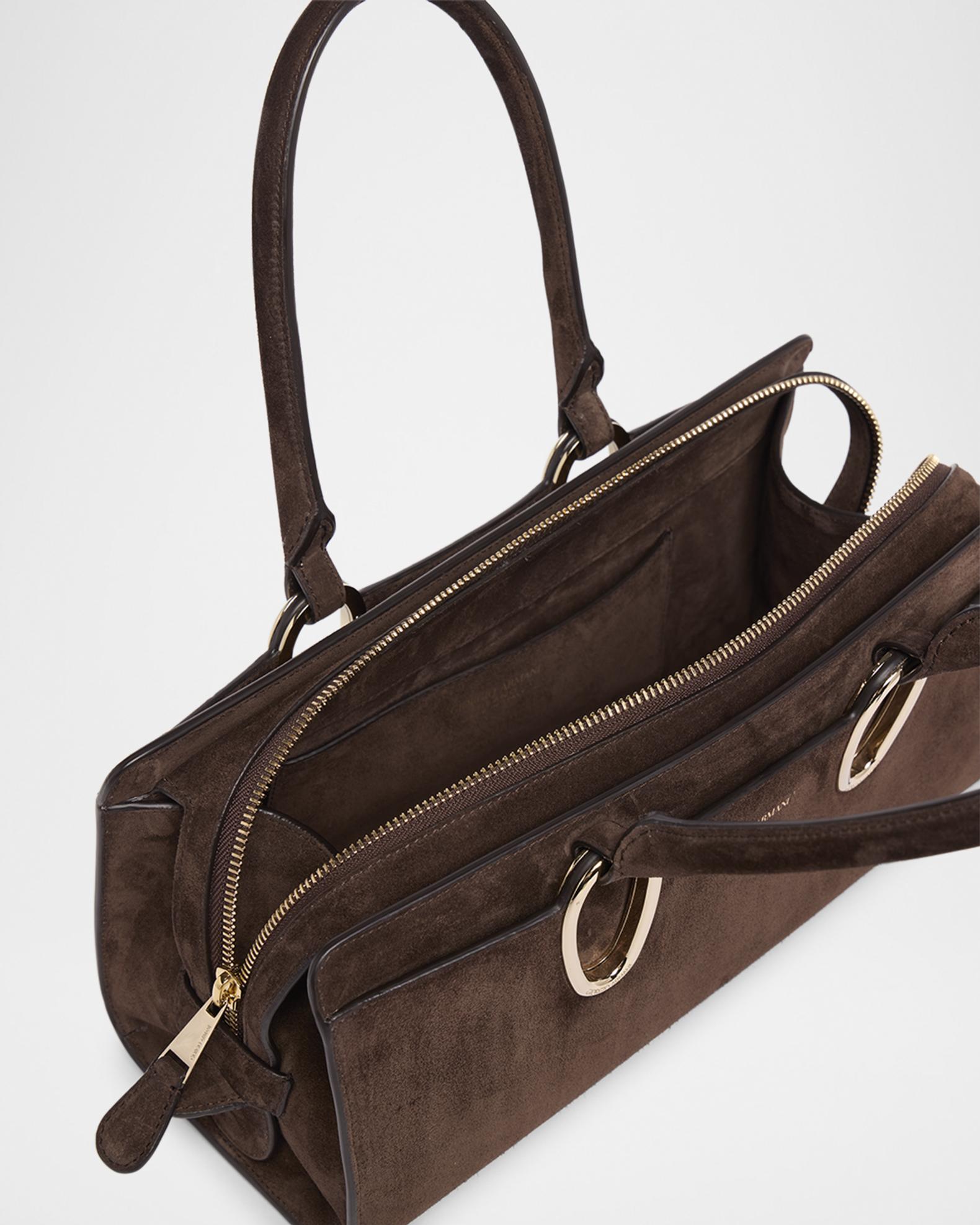 Giorgio Armani Ring-Embellished Suede Top-Handle Bag | Neiman Marcus